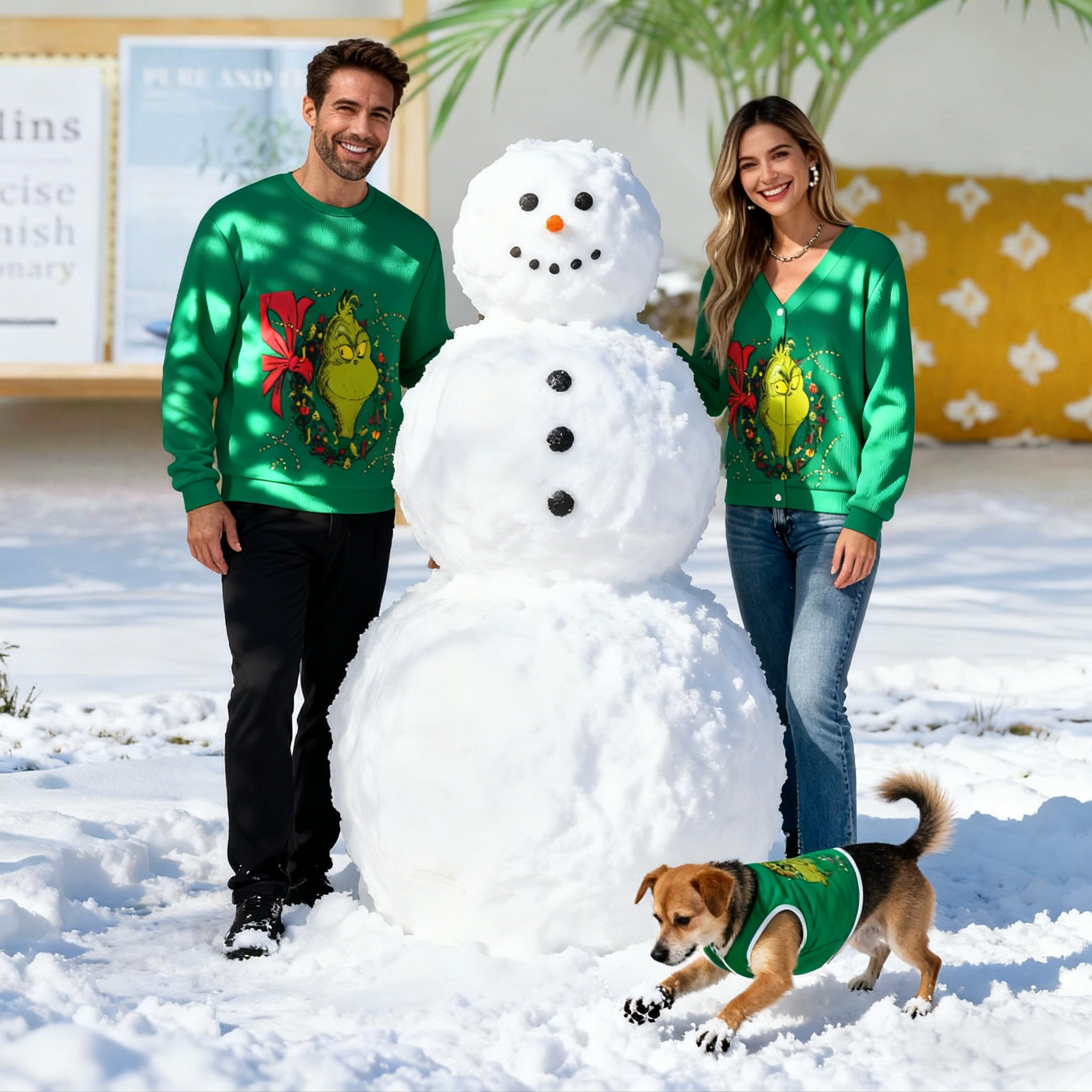 Holiday Grinch Wreath Sweater