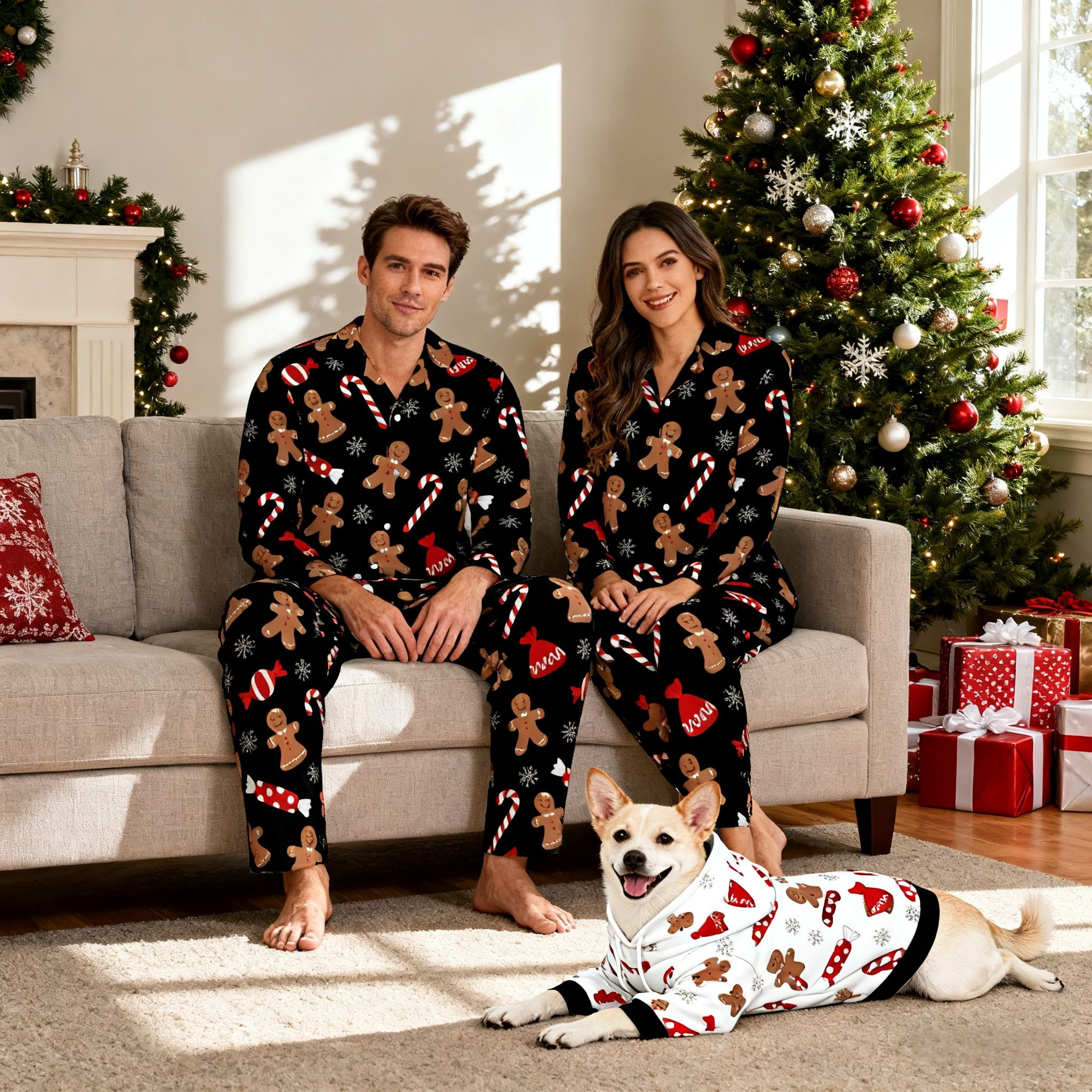 Holiday Gingerbread Fun Matching Pajamas