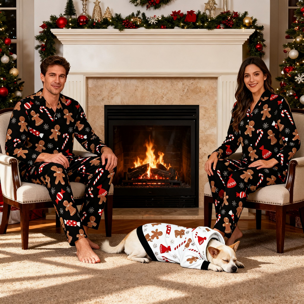 Holiday Gingerbread Fun Matching Pajamas