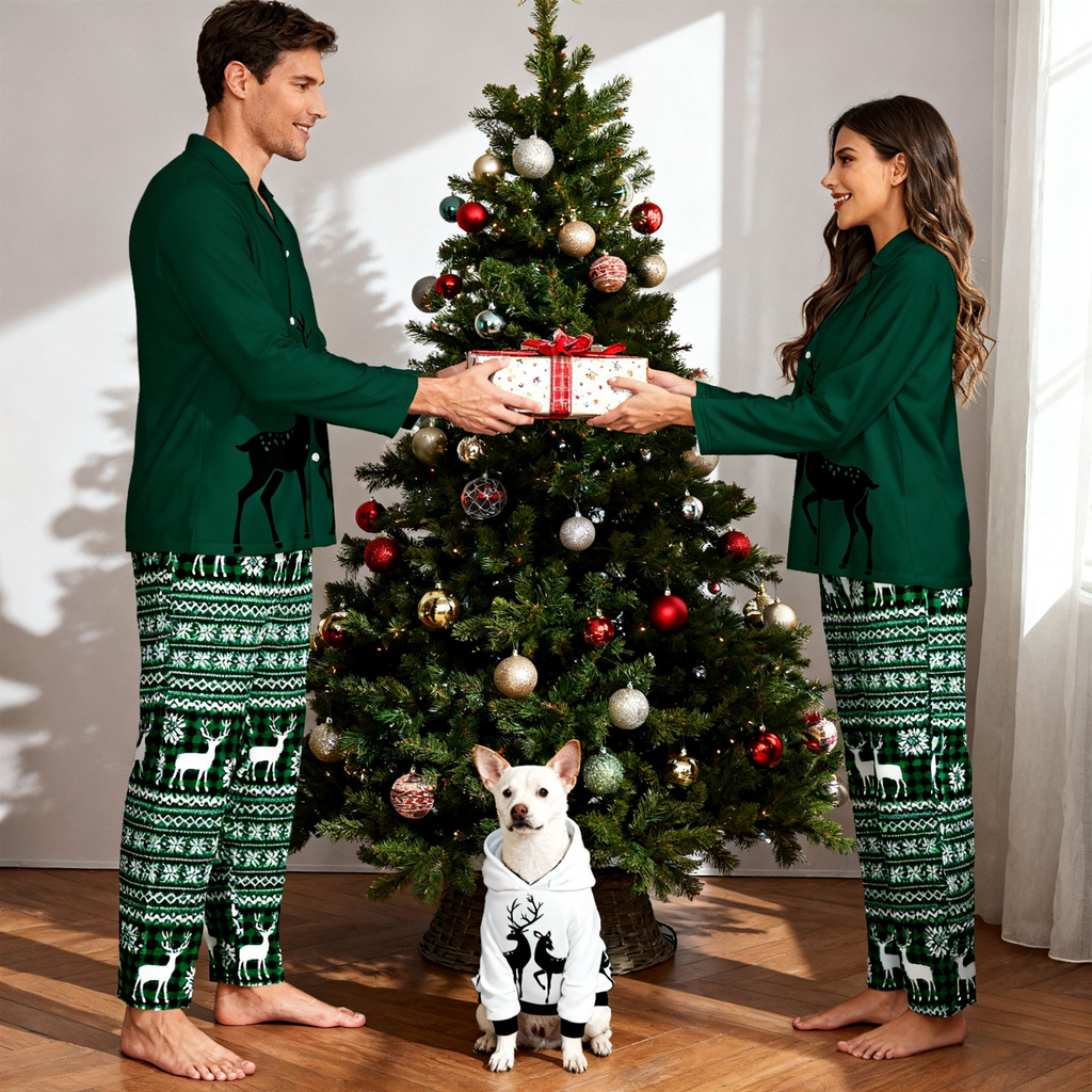 Holiday Forest Reindeer Matching Pajamas