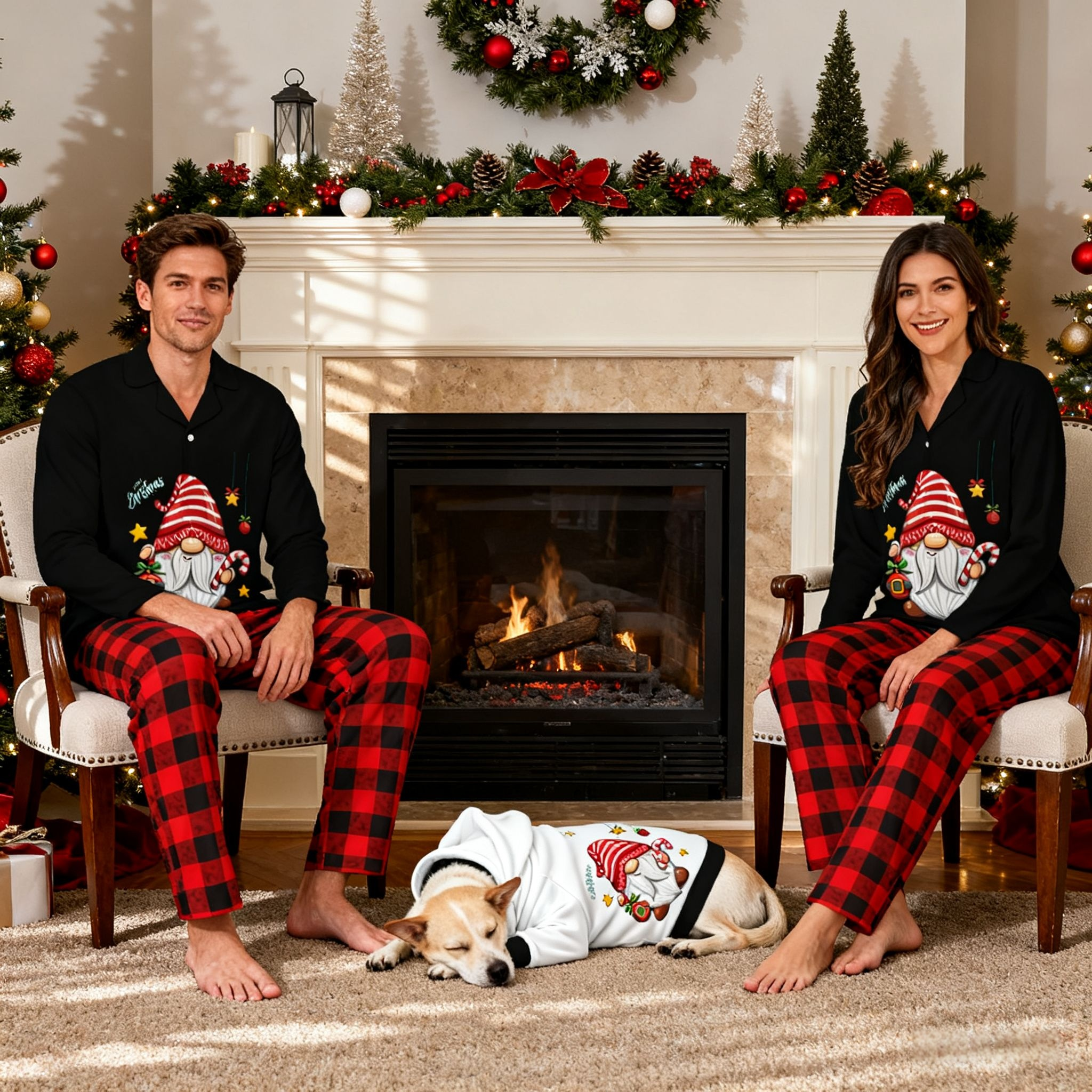 Holiday Festive Gnome Matching Pajamas