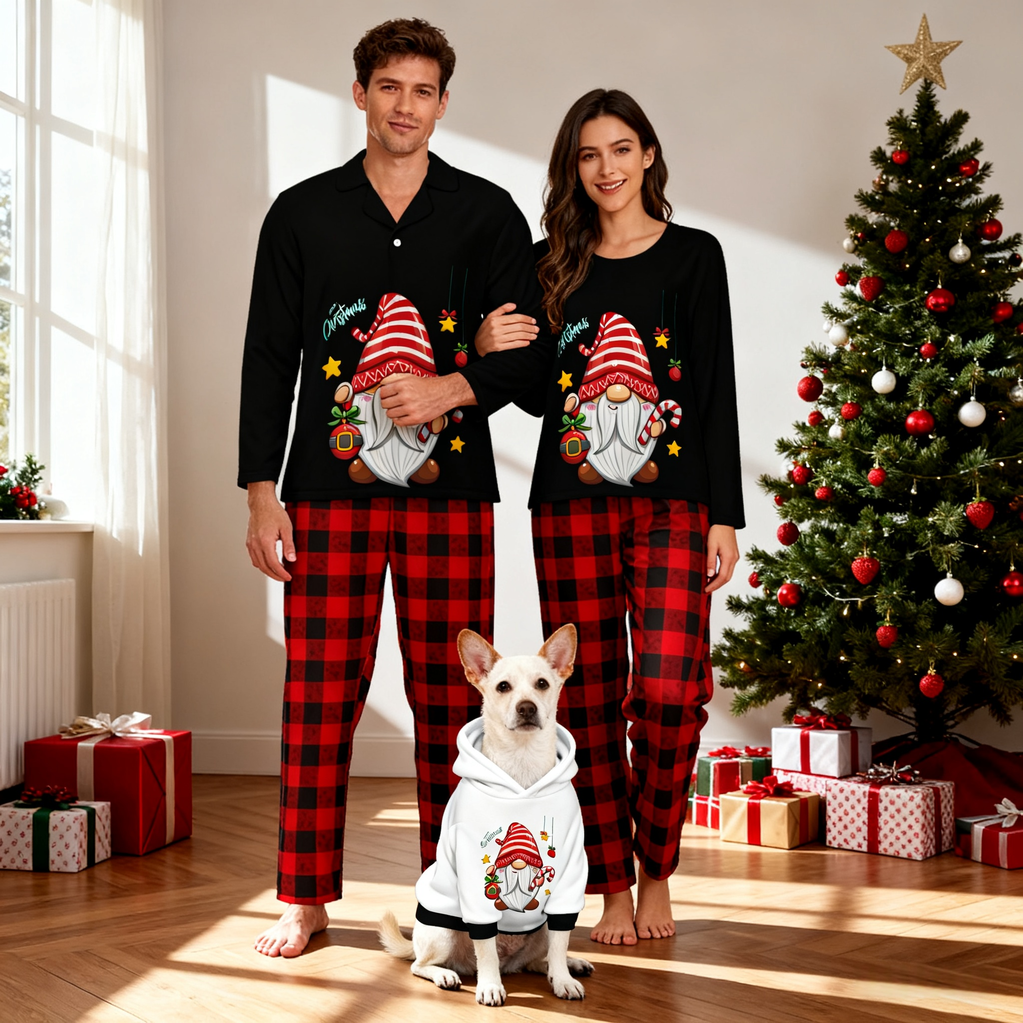 Holiday Festive Gnome Matching Pajamas