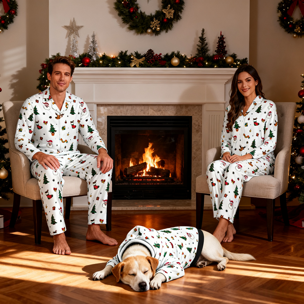 Holiday Cheerful Icons Matching Pajamas