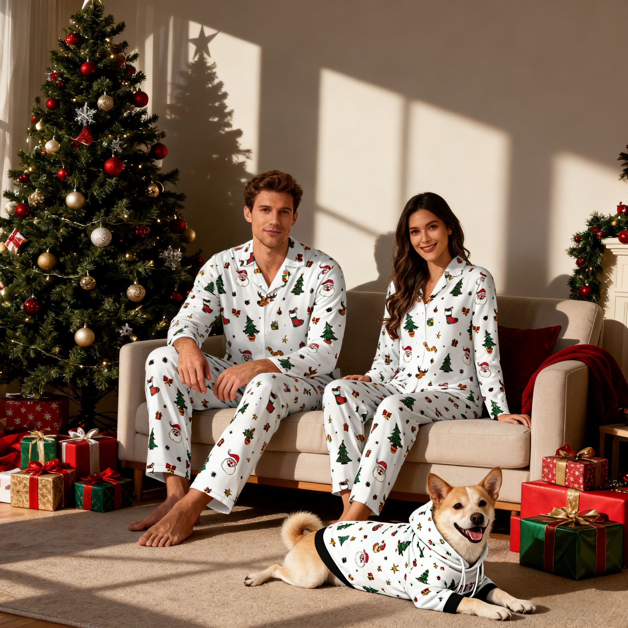 Holiday Cheerful Icons Matching Pajamas