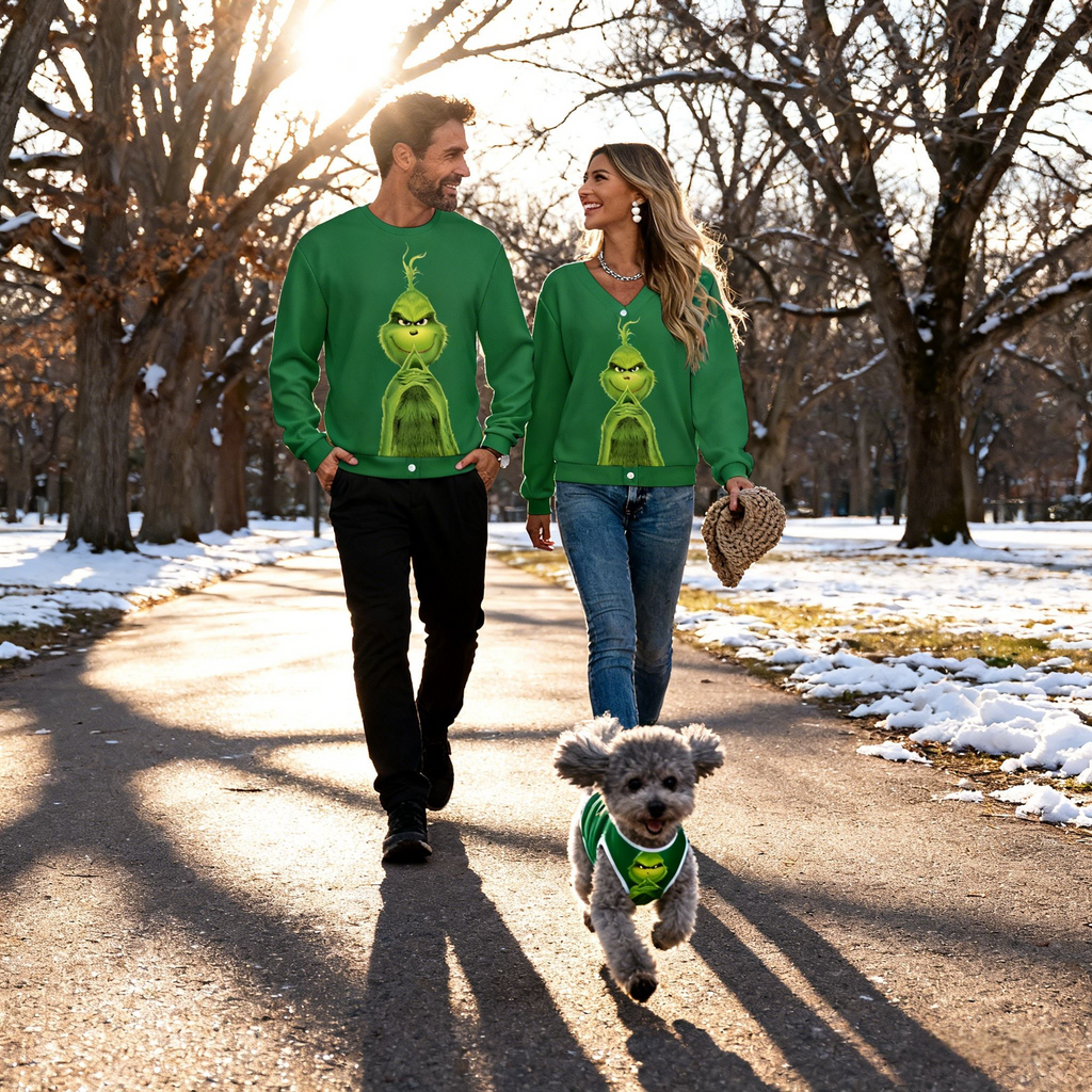 Green Long-Body Grinch Sweater