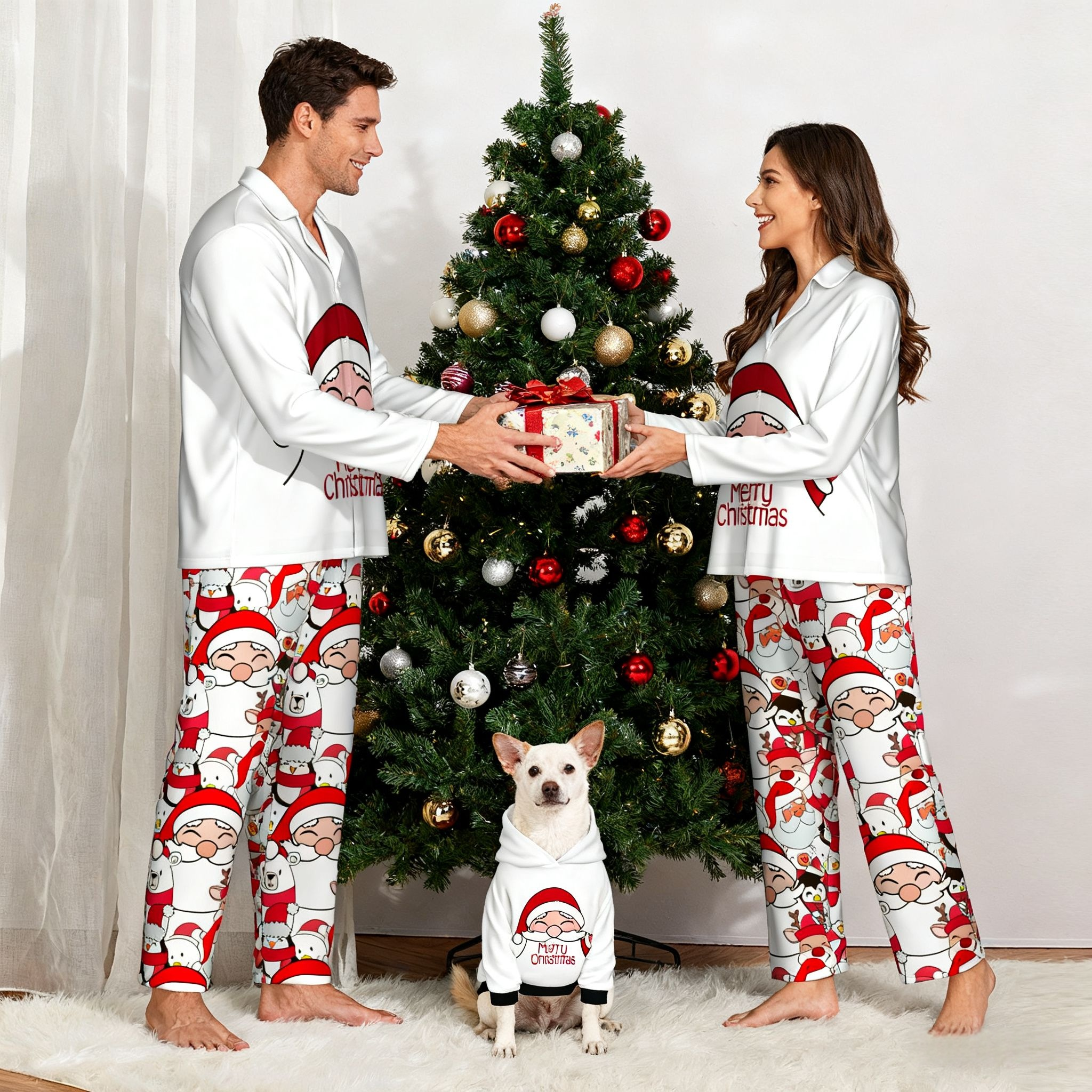 Holiday Jolly Santa Matching Pajamas