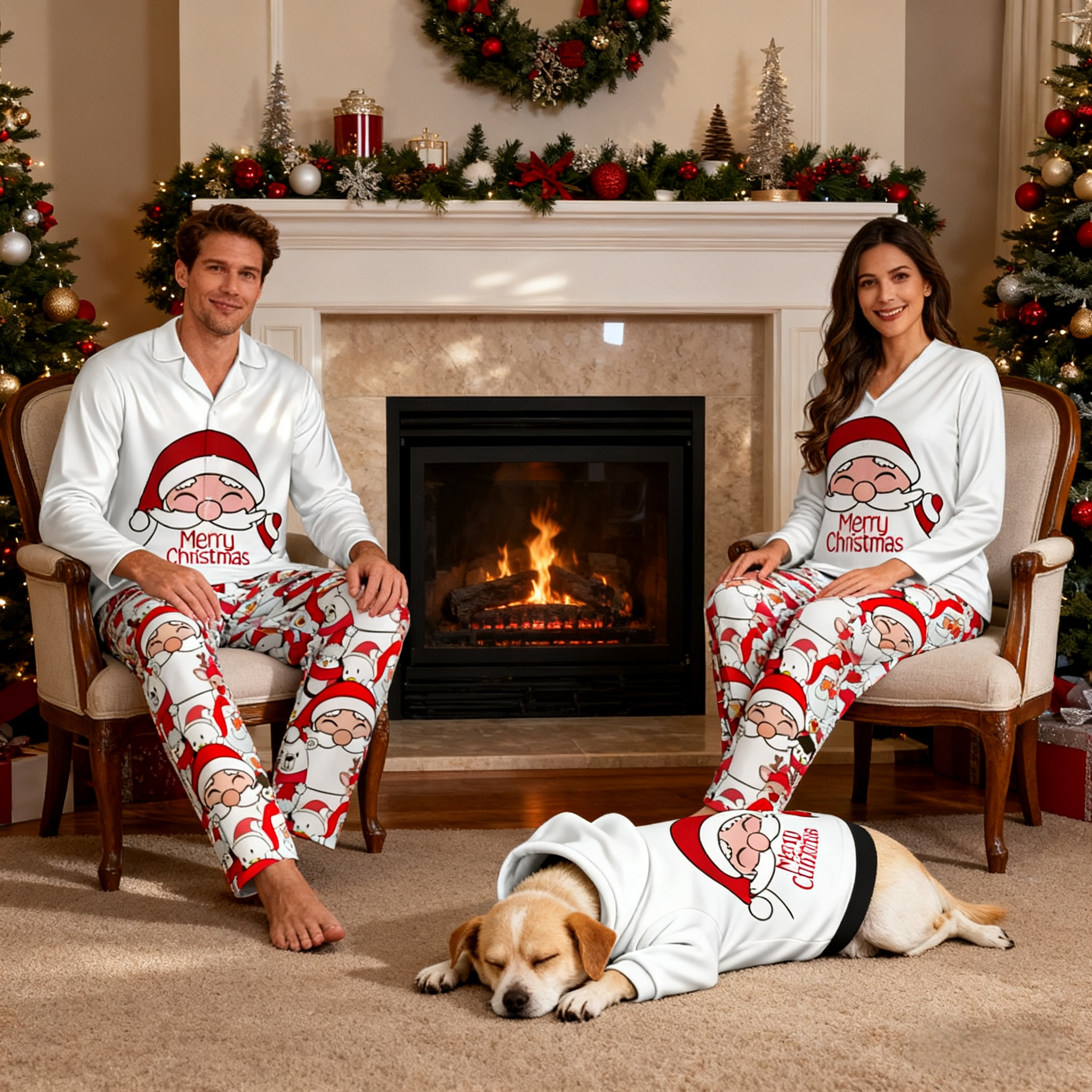Holiday Jolly Santa Matching Pajamas