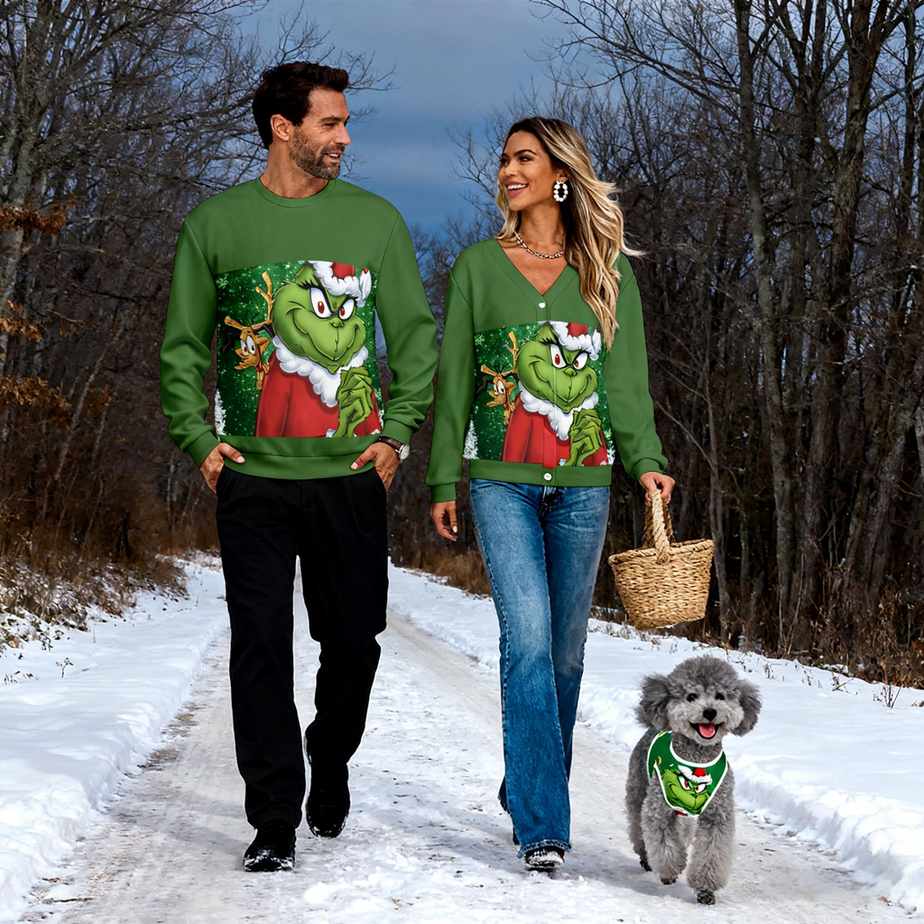 Green Santa Grinch Sweater