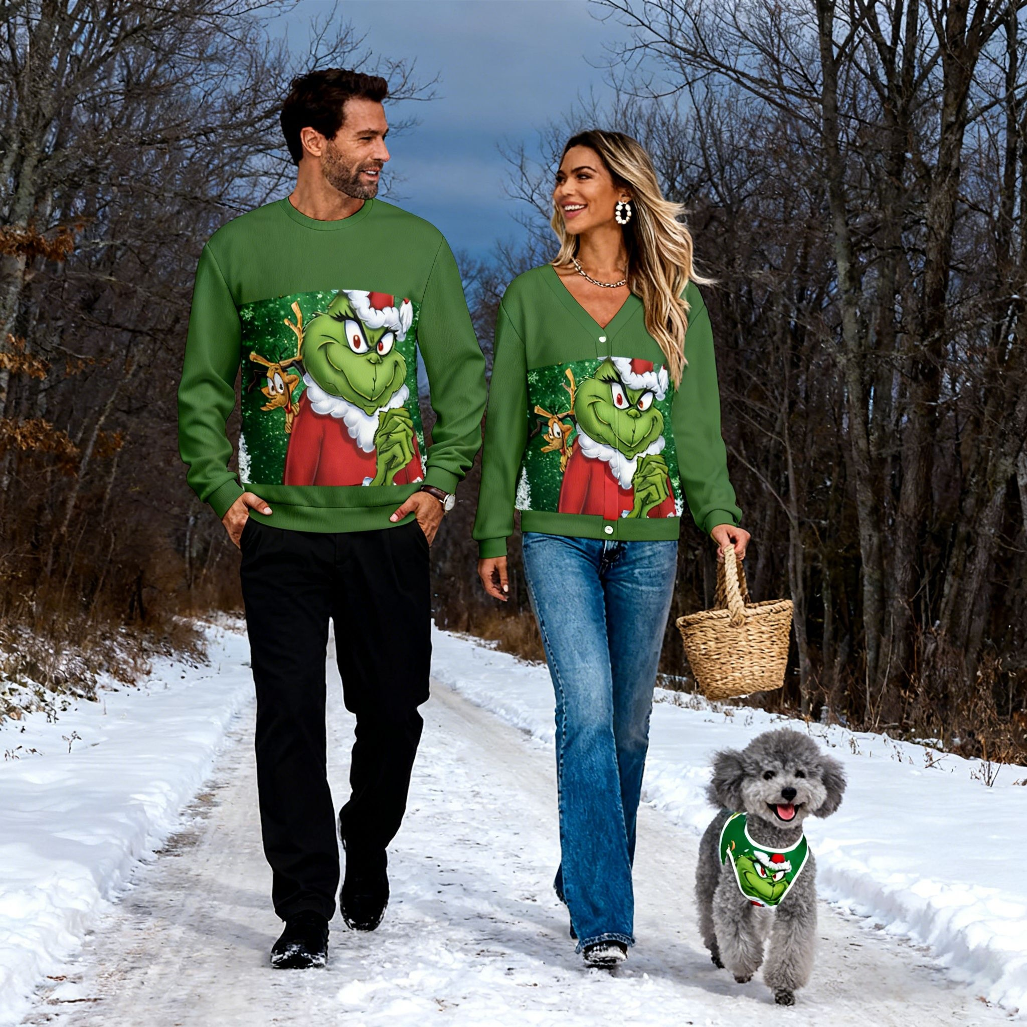 Green Santa Grinch Sweater