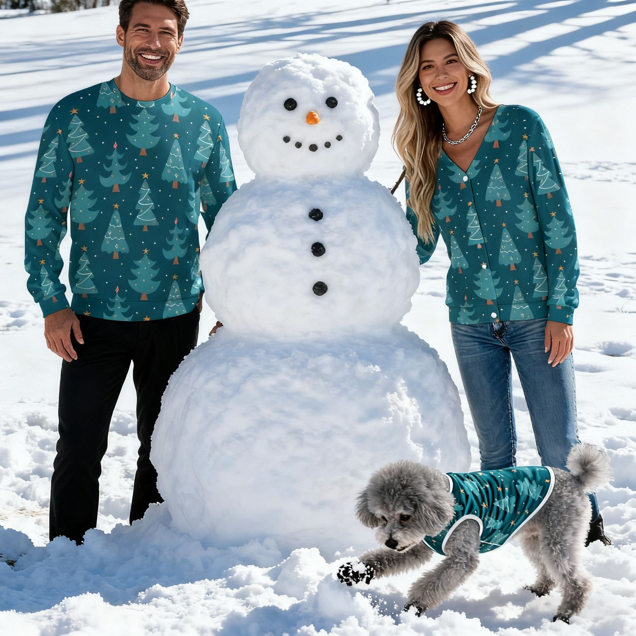 Holiday Green Christmas Trees Sweater