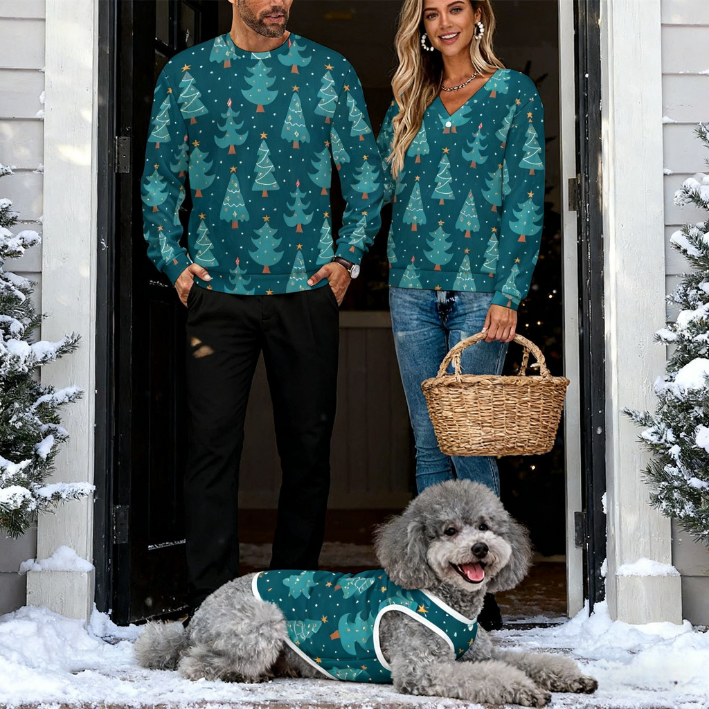 Holiday Green Christmas Trees Sweater