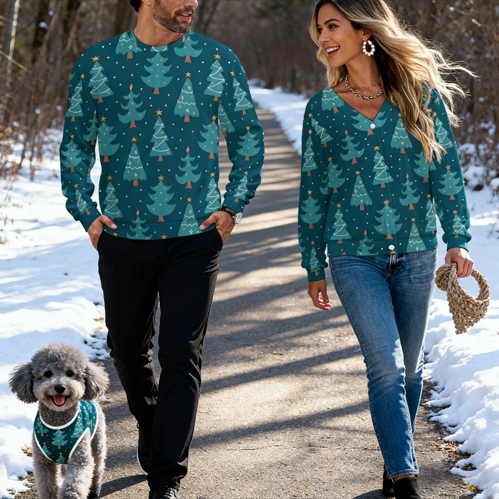 Holiday Green Christmas Trees Sweater
