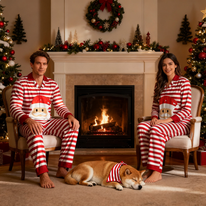 Holiday Santa Stripe Matching Pajamas