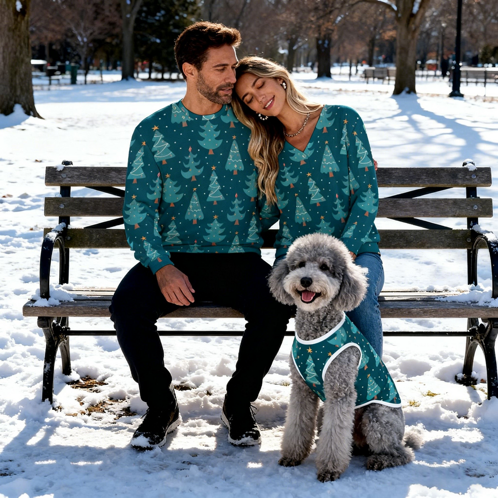 Holiday Green Christmas Trees Sweater