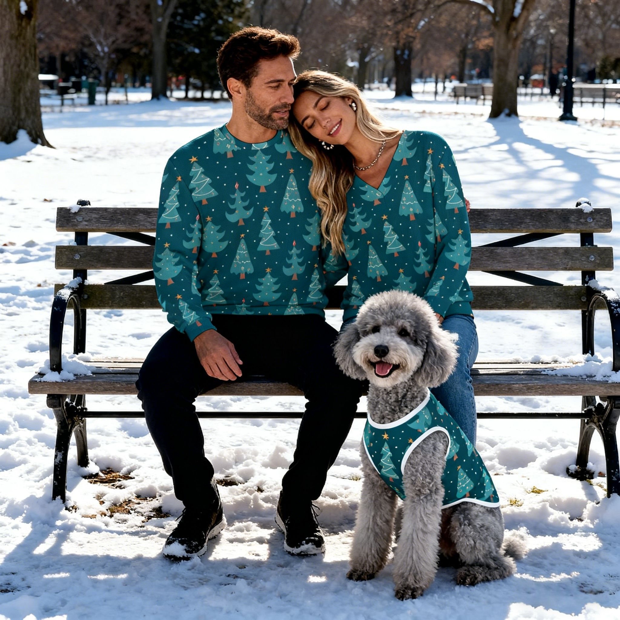 Holiday Green Christmas Trees Sweater