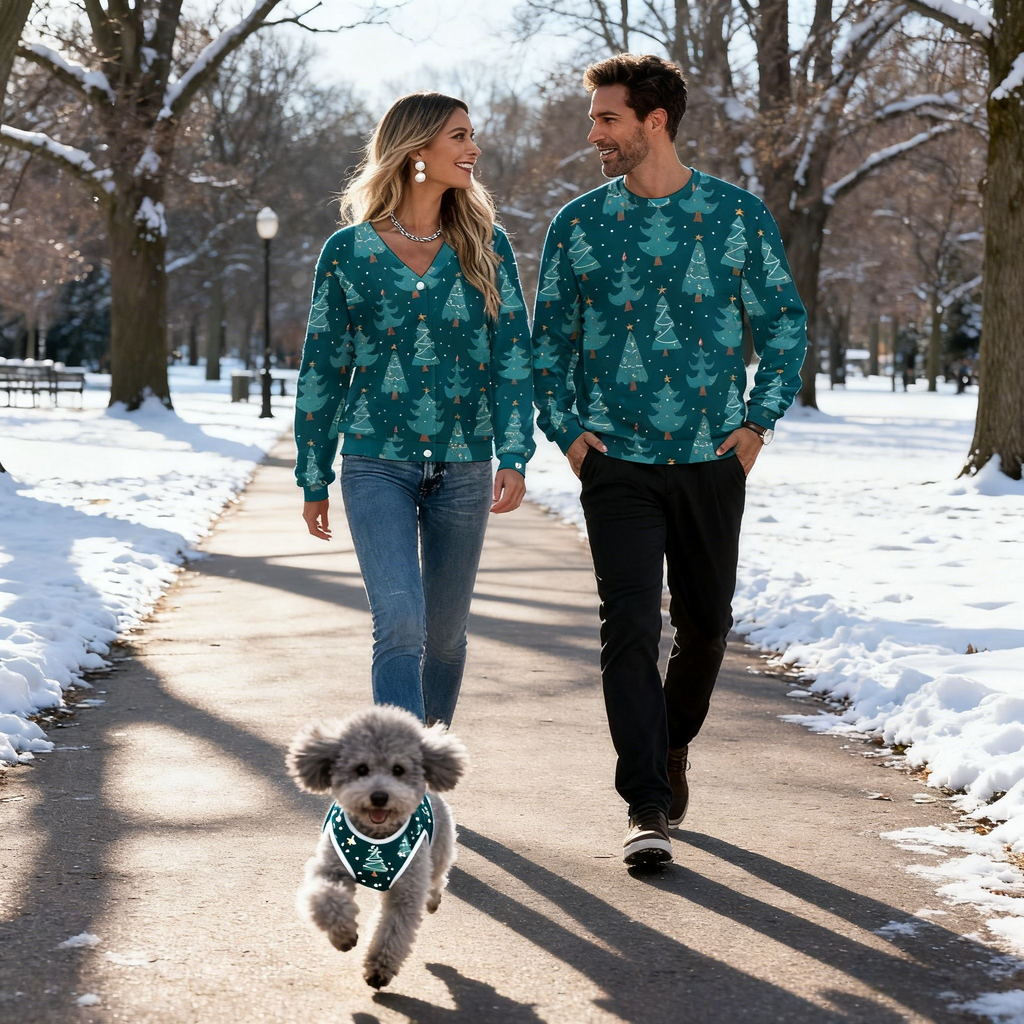 Holiday Green Christmas Trees Sweater