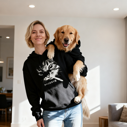 Cat Face Graphic Hoodie