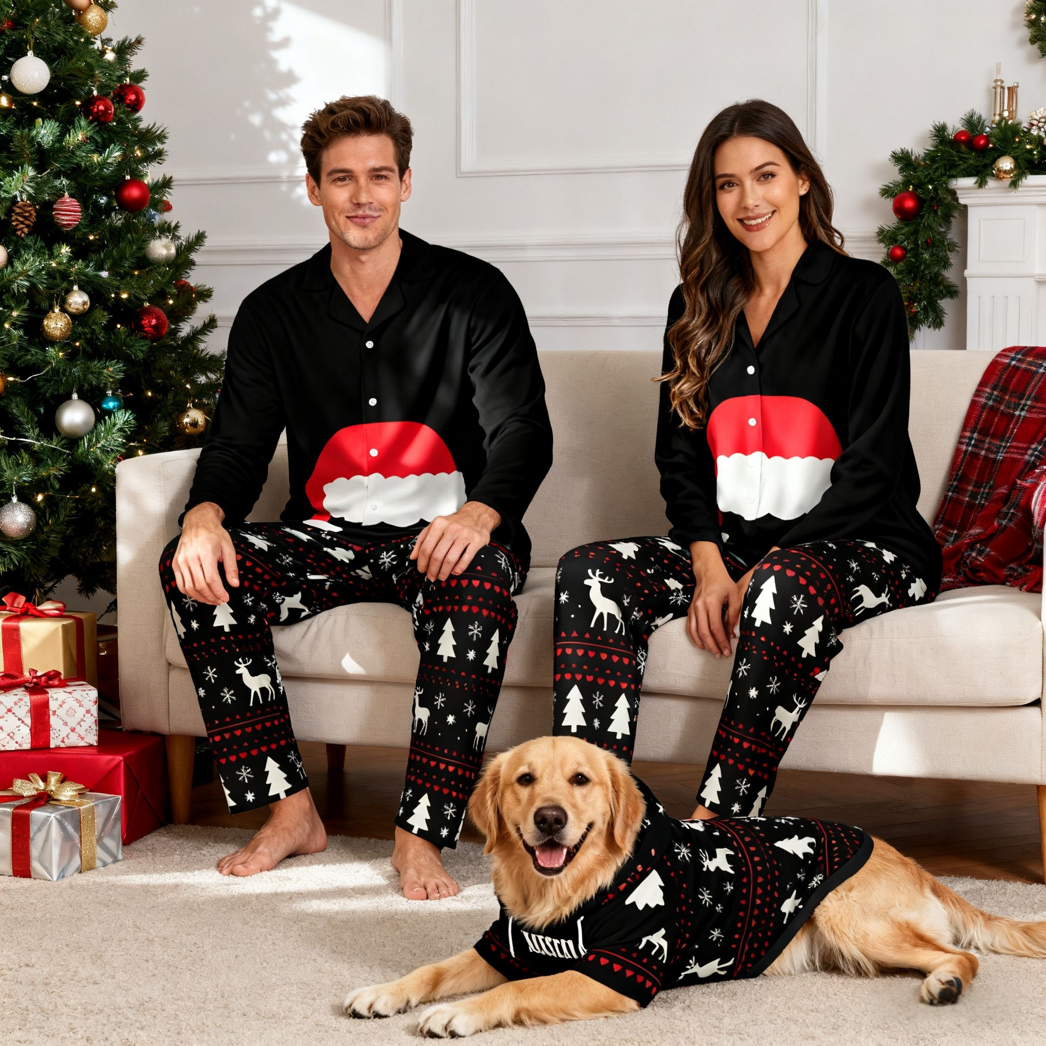 Holiday Santa Hat Matching Pajamas