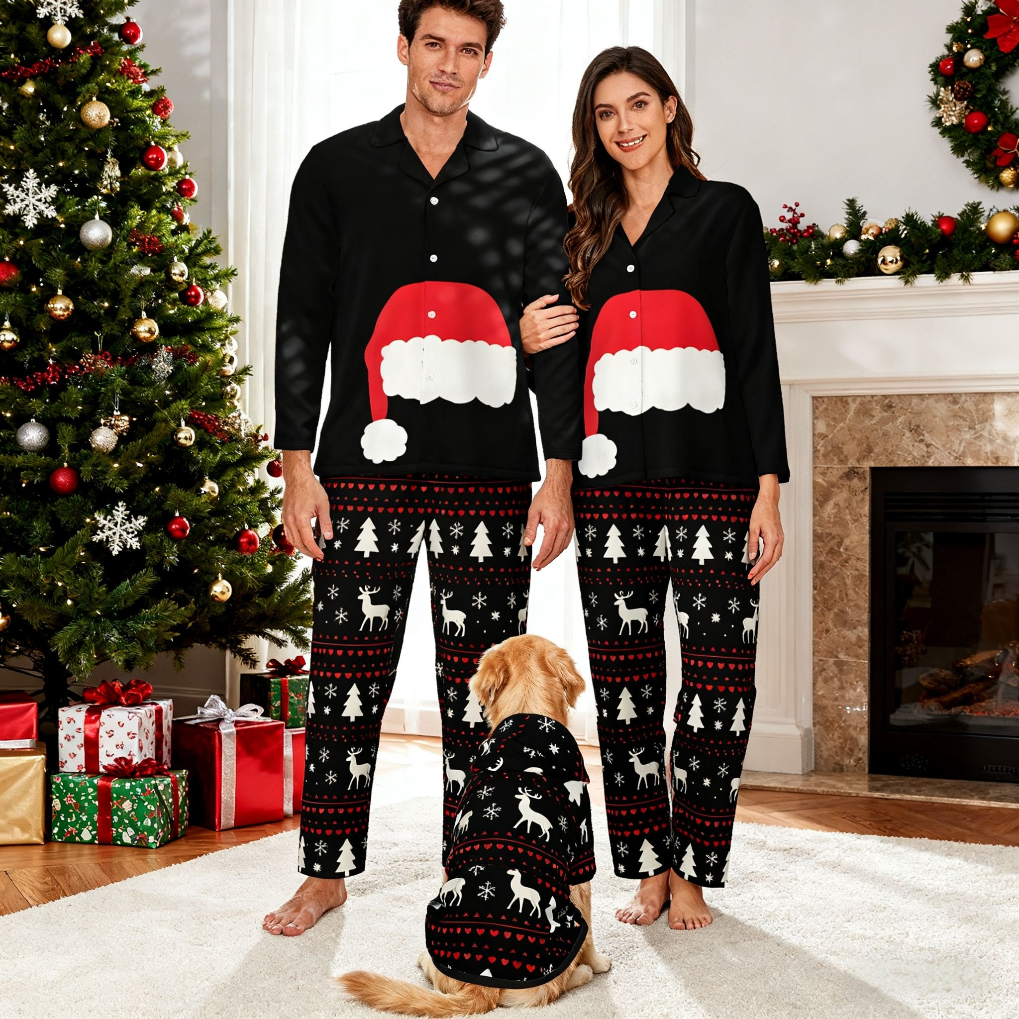 Holiday Santa Hat Matching Pajamas