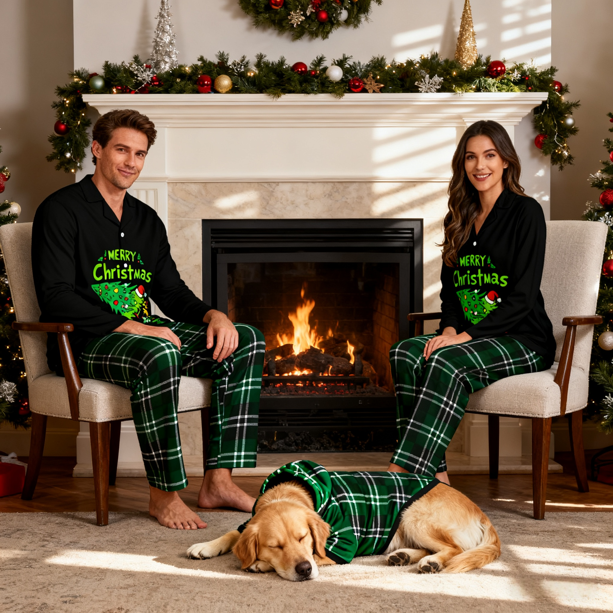 Holiday Merry Christmas Tree Matching Pajamas