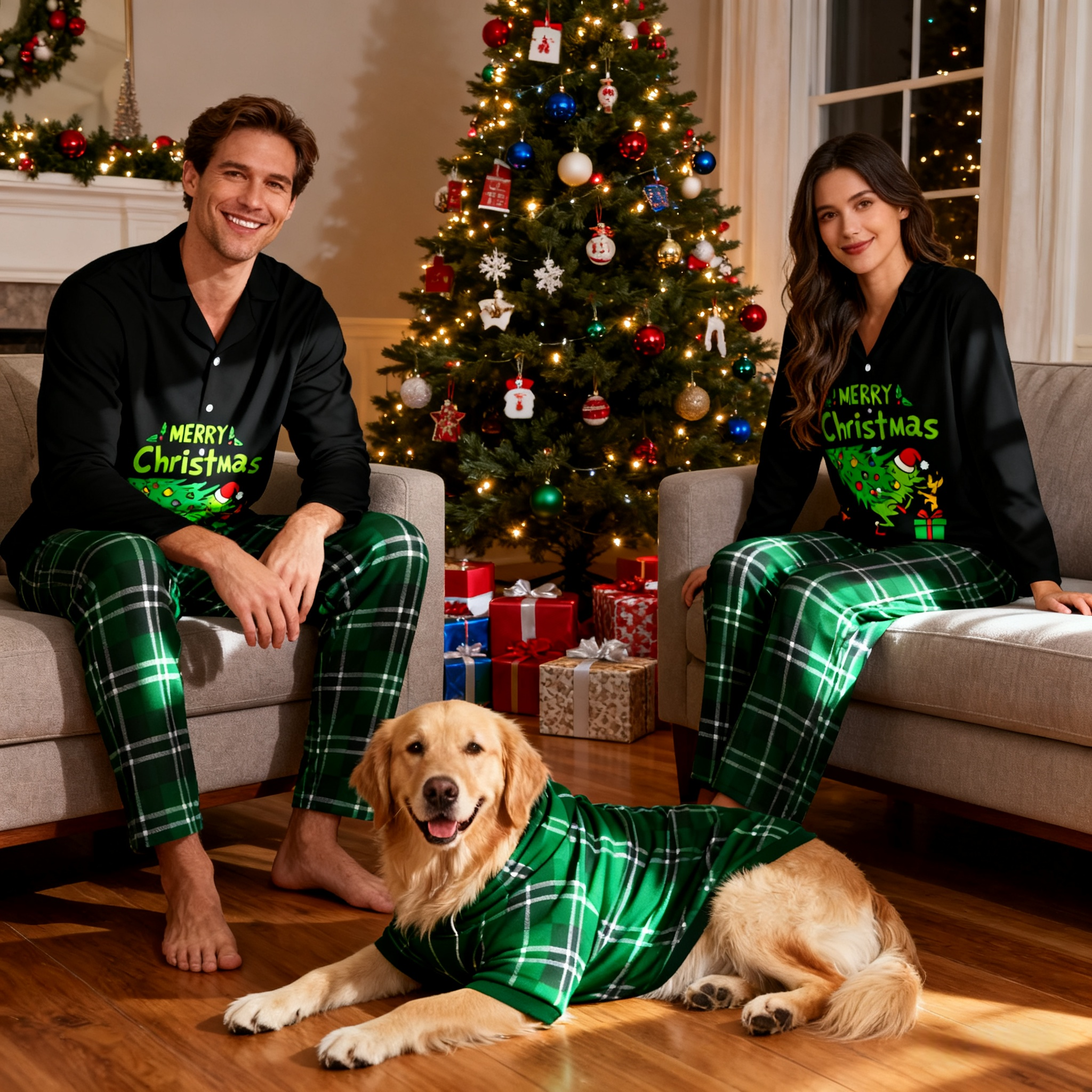 Holiday Merry Christmas Tree Matching Pajamas