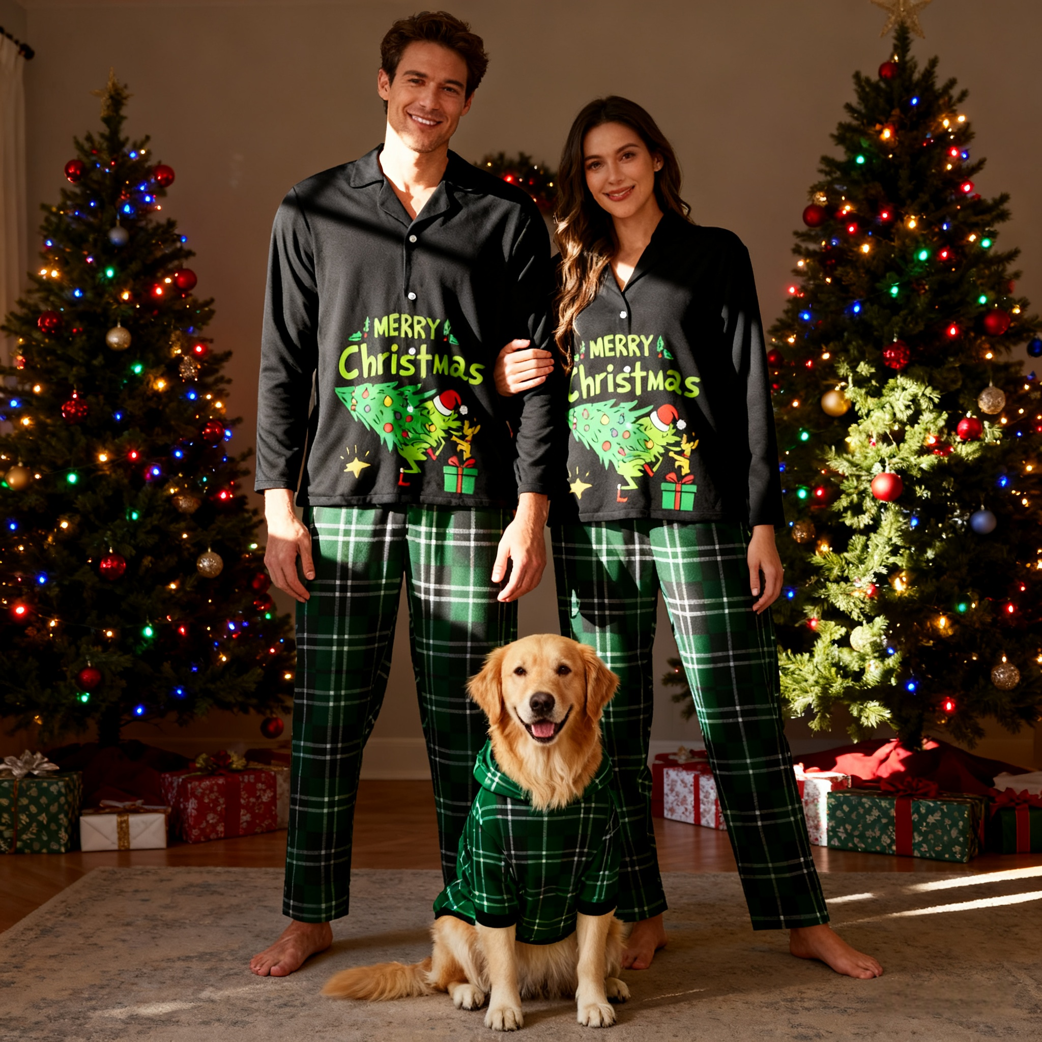 Holiday Merry Christmas Tree Matching Pajamas
