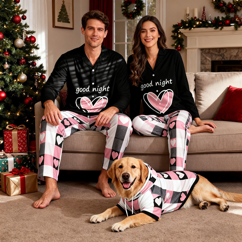 Good Night Hearts Matching Pajamas
