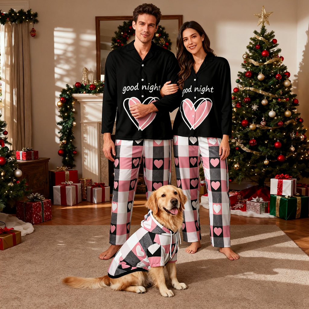 Good Night Hearts Matching Pajamas
