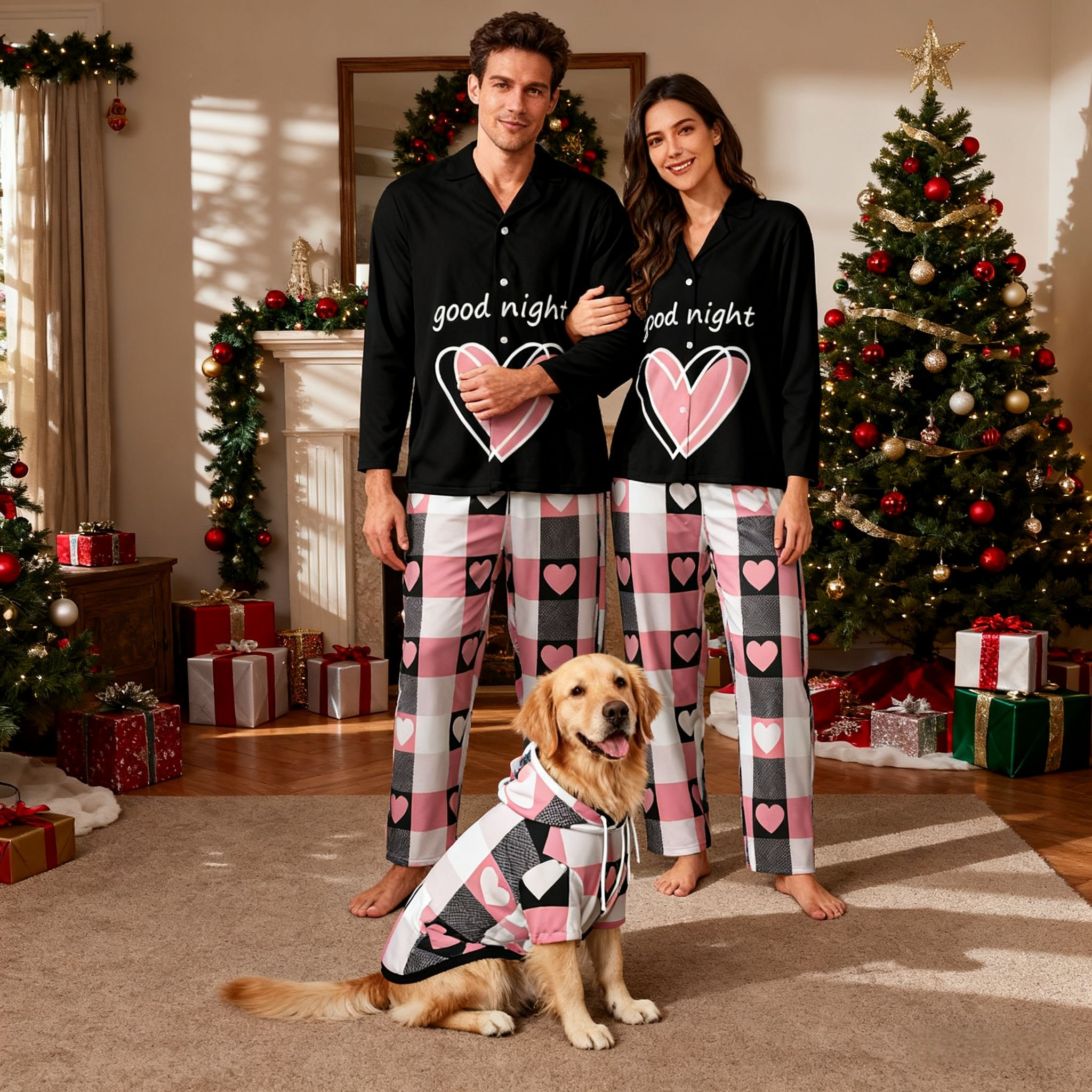 Good Night Hearts Matching Pajamas