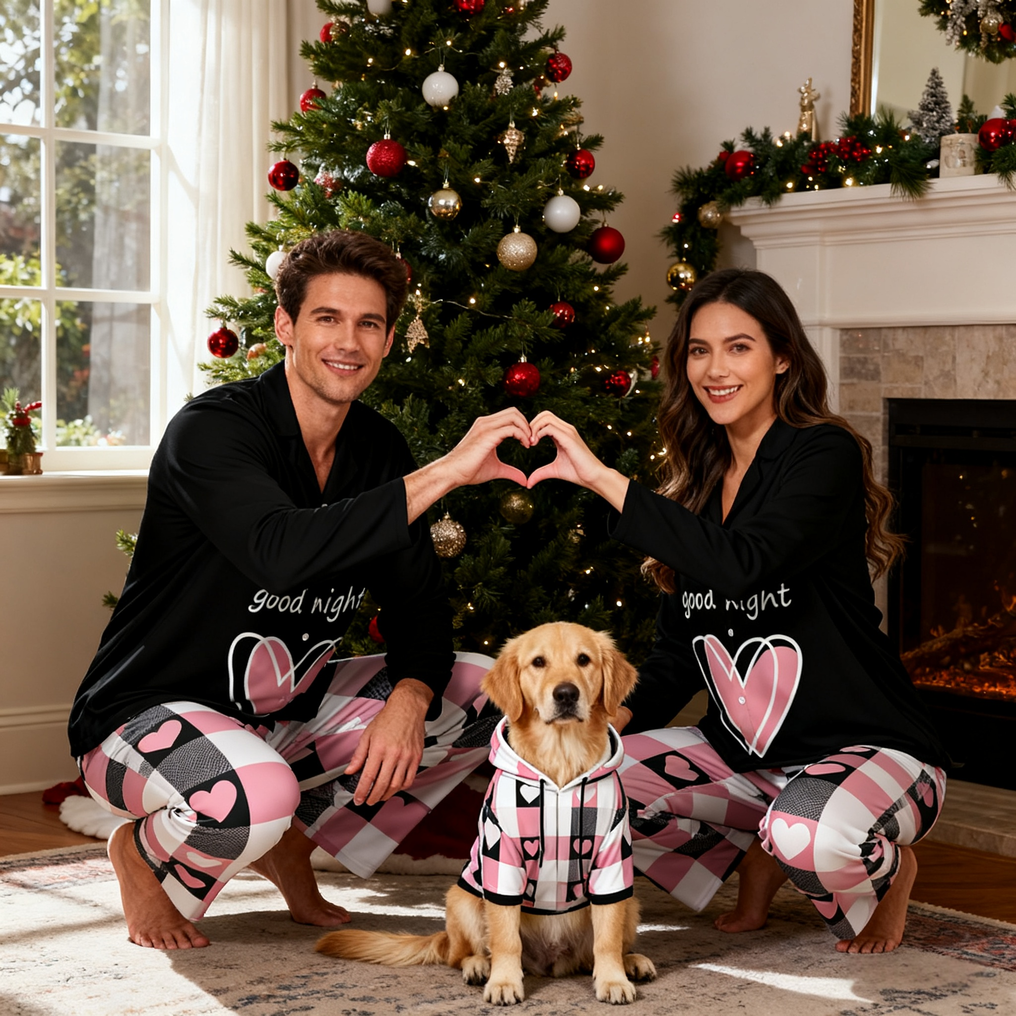 Good Night Hearts Matching Pajamas