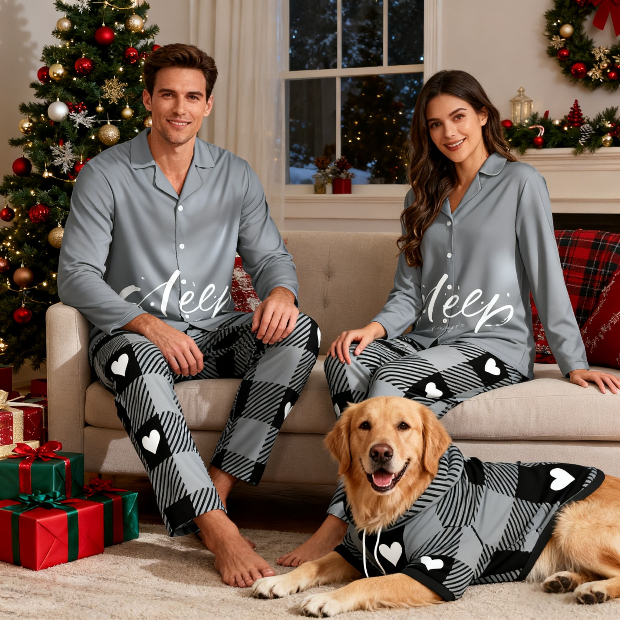 Sleep Heart Pattern Matching Pajamas