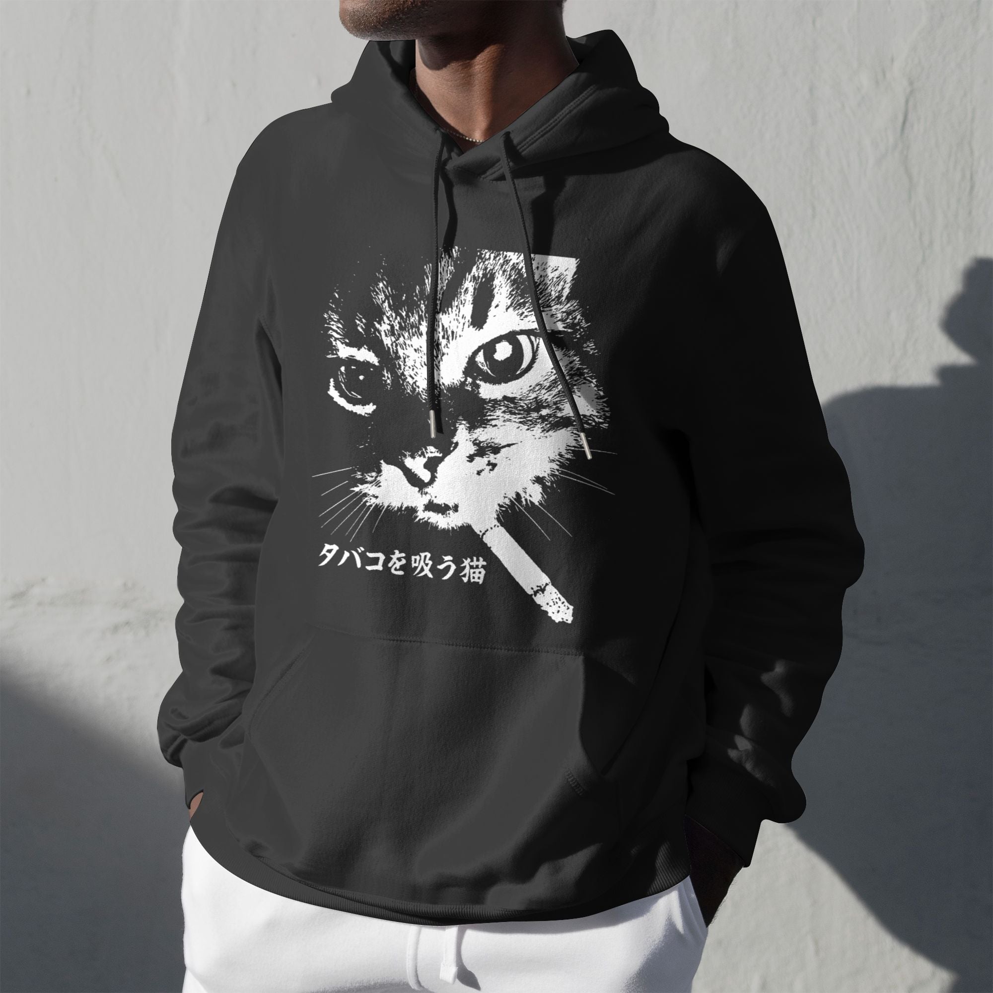 Cat Face Graphic Hoodie