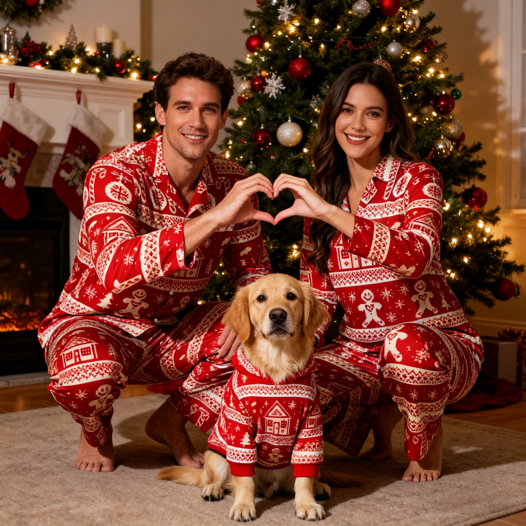 Holiday Gingerbread House Matching Pajamas