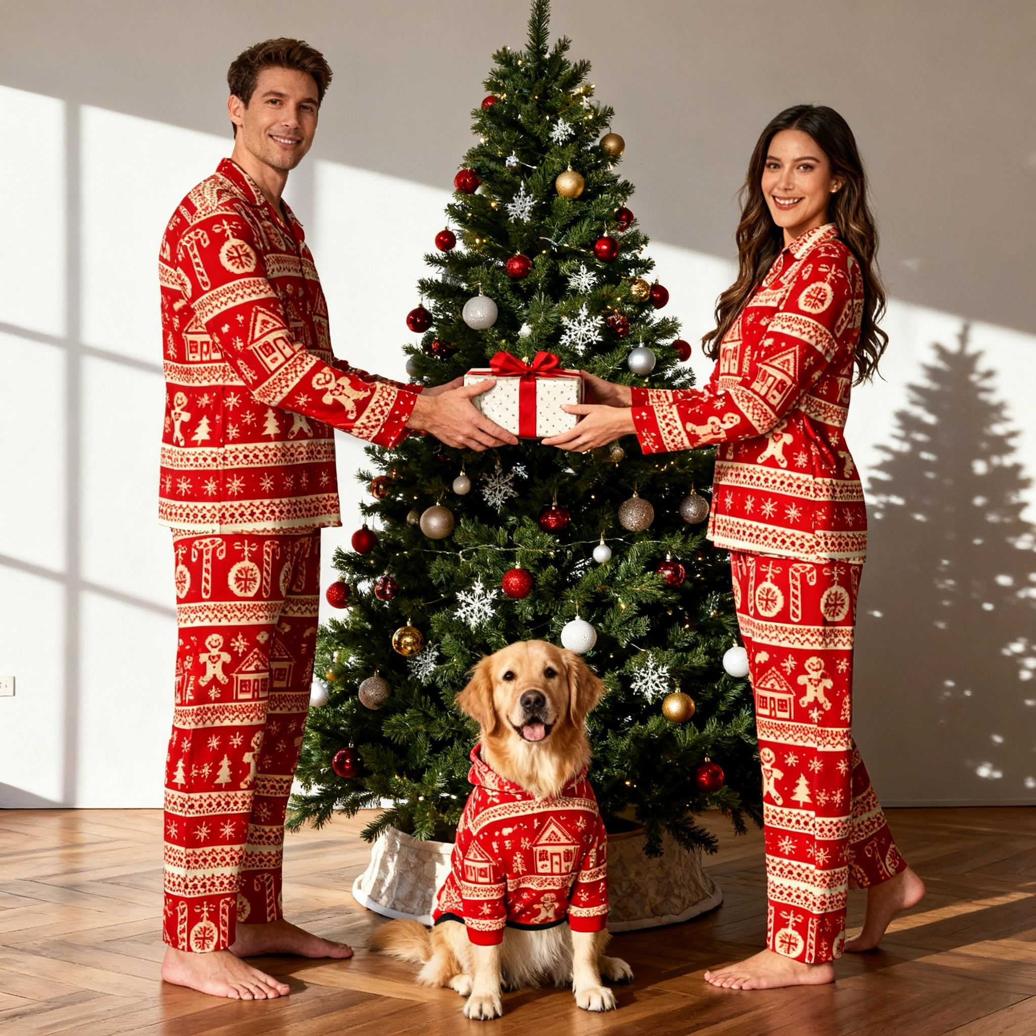 Holiday Gingerbread House Matching Pajamas