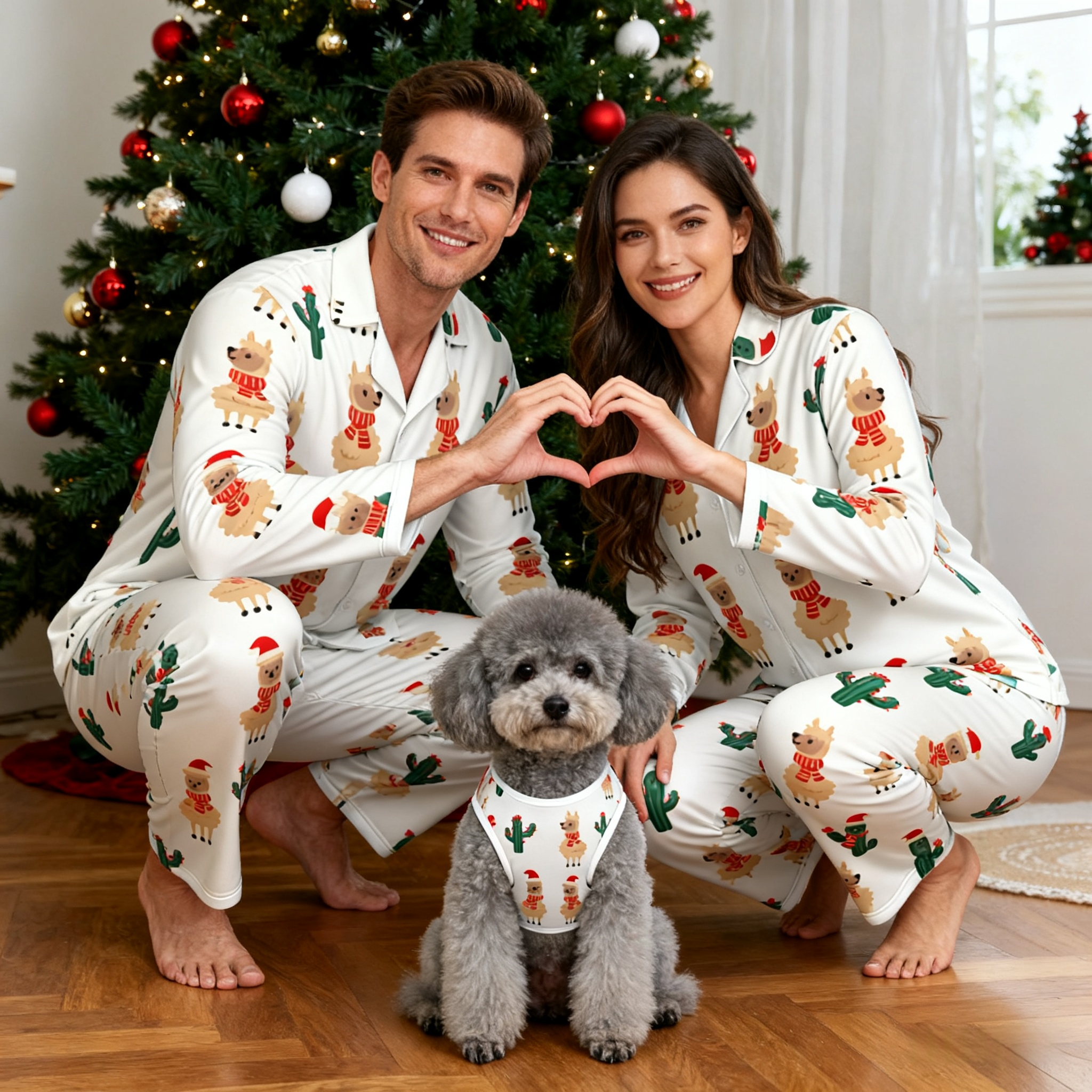 Holiday Llama & Cactus Matching Pajamas
