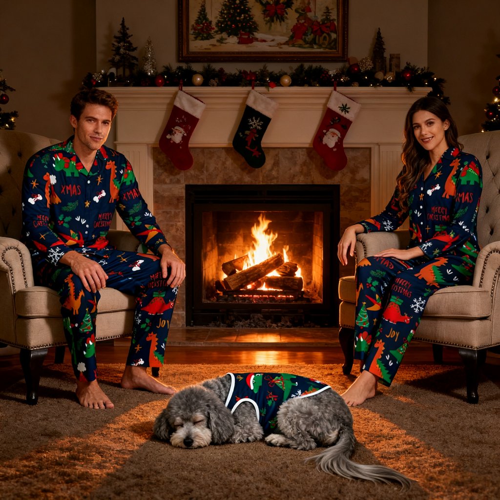 Holiday Cartoon Fun Matching Pajamas