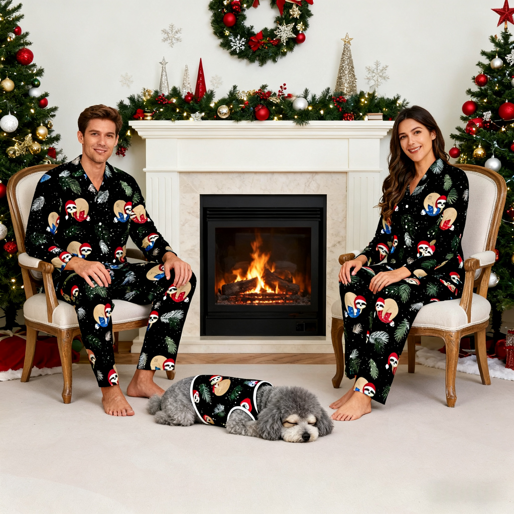Holiday Sloth Ornament Matching Pajamas