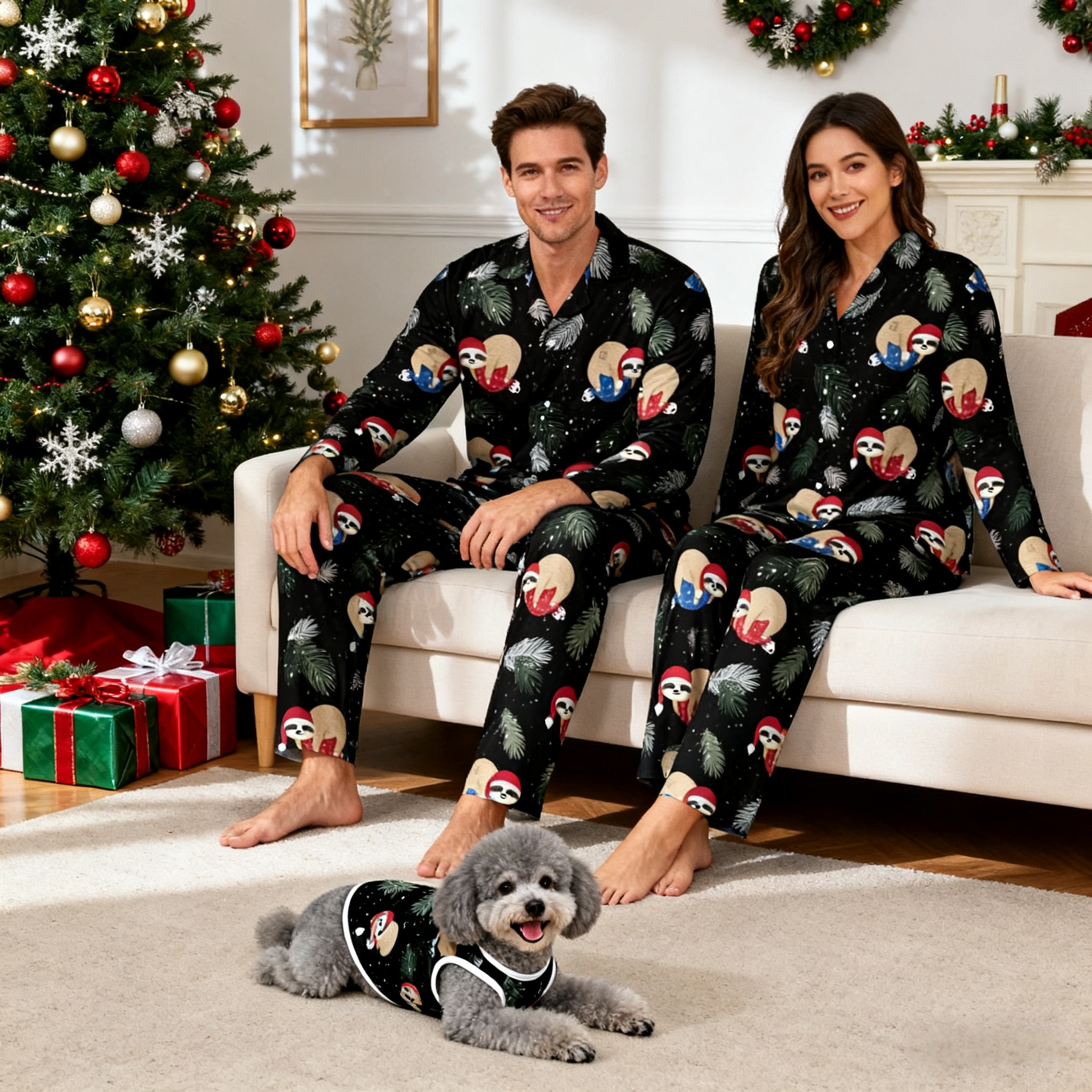 Holiday Sloth Ornament Matching Pajamas