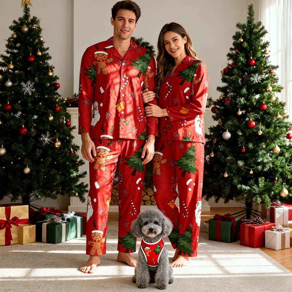 Holiday Santa & Gingerbread Pajamas