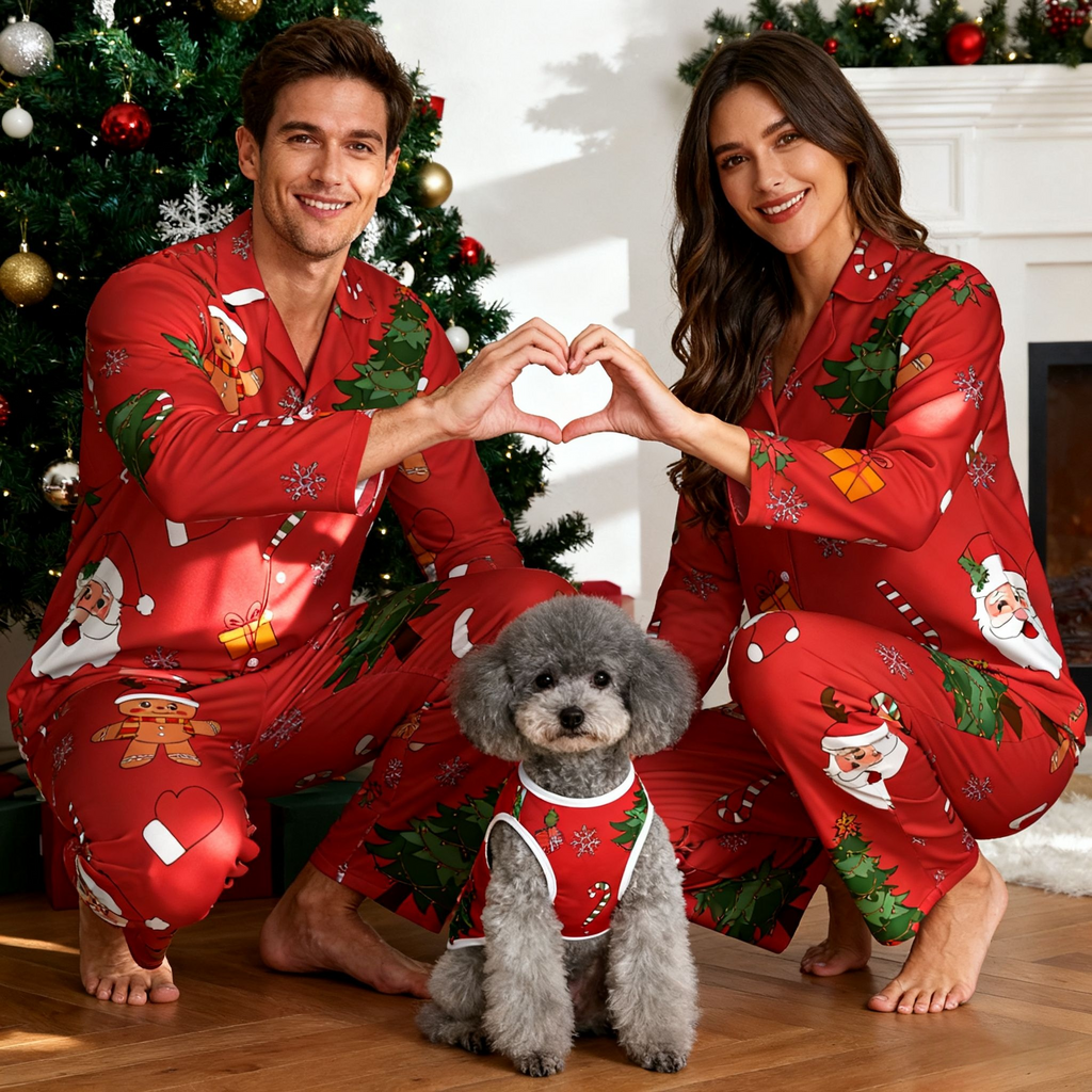 Holiday Santa & Gingerbread Pajamas