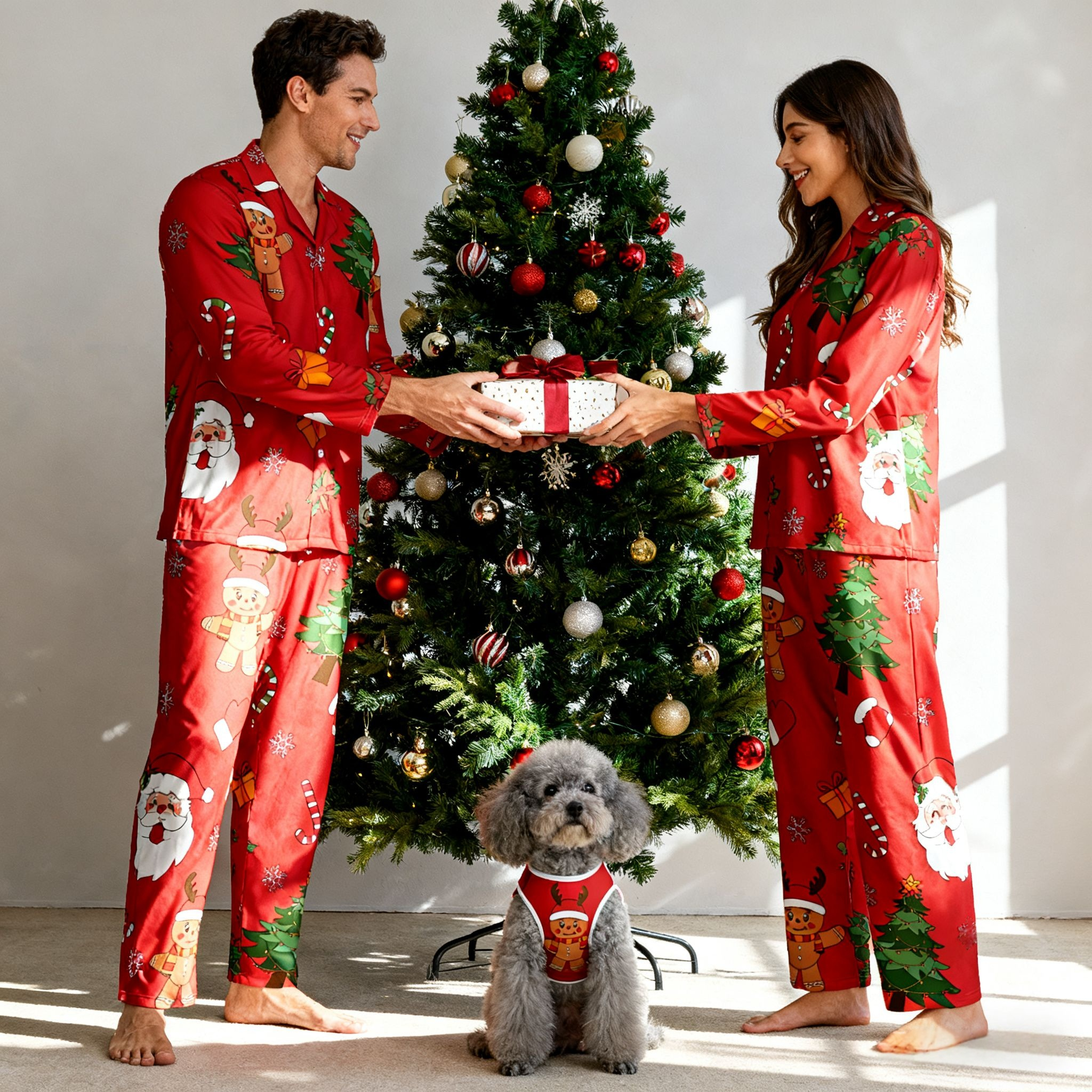 Holiday Santa & Gingerbread Pajamas