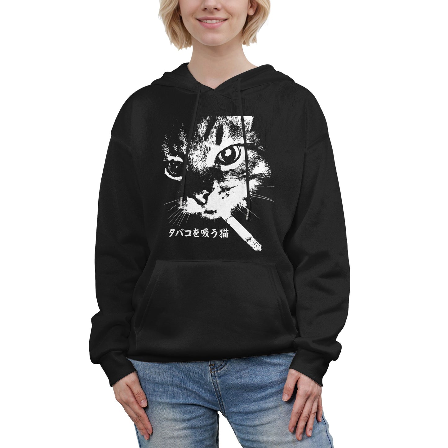 Cat Face Graphic Hoodie