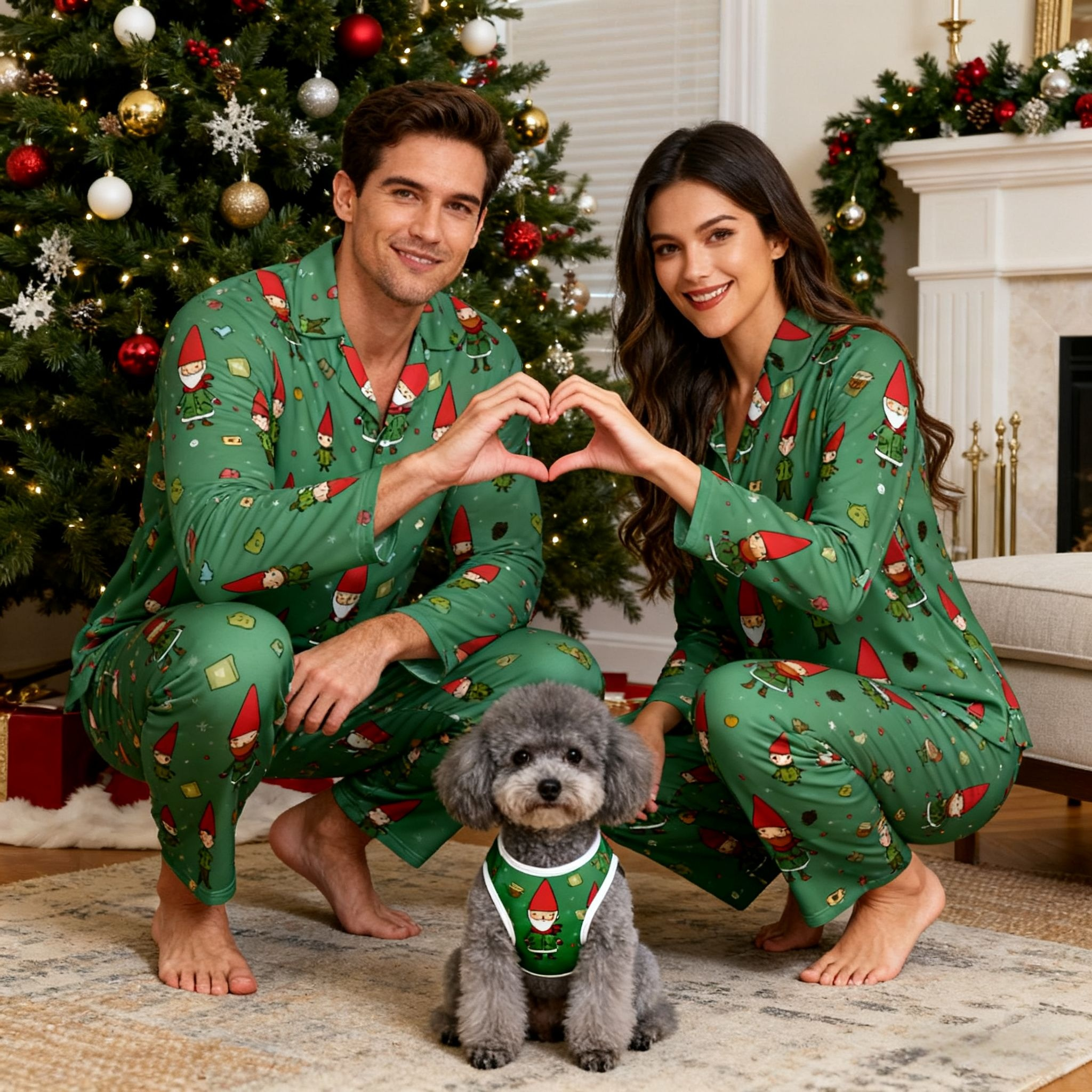 Holiday Green Elf Matching Pajamas