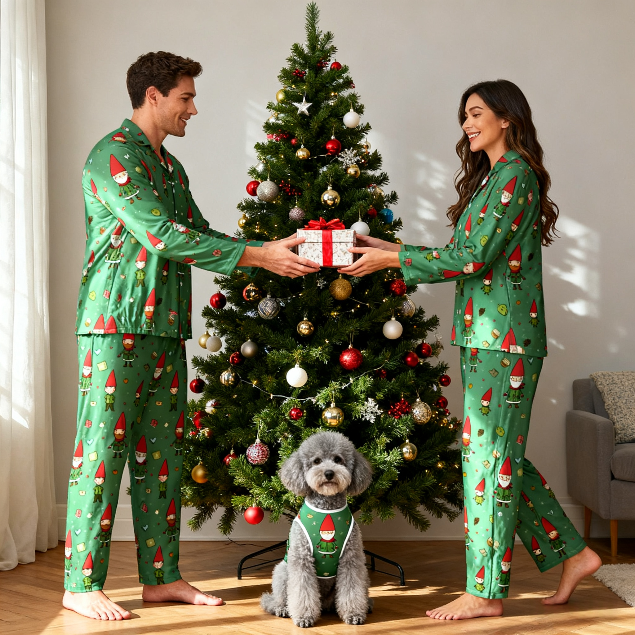 Holiday Green Elf Matching Pajamas