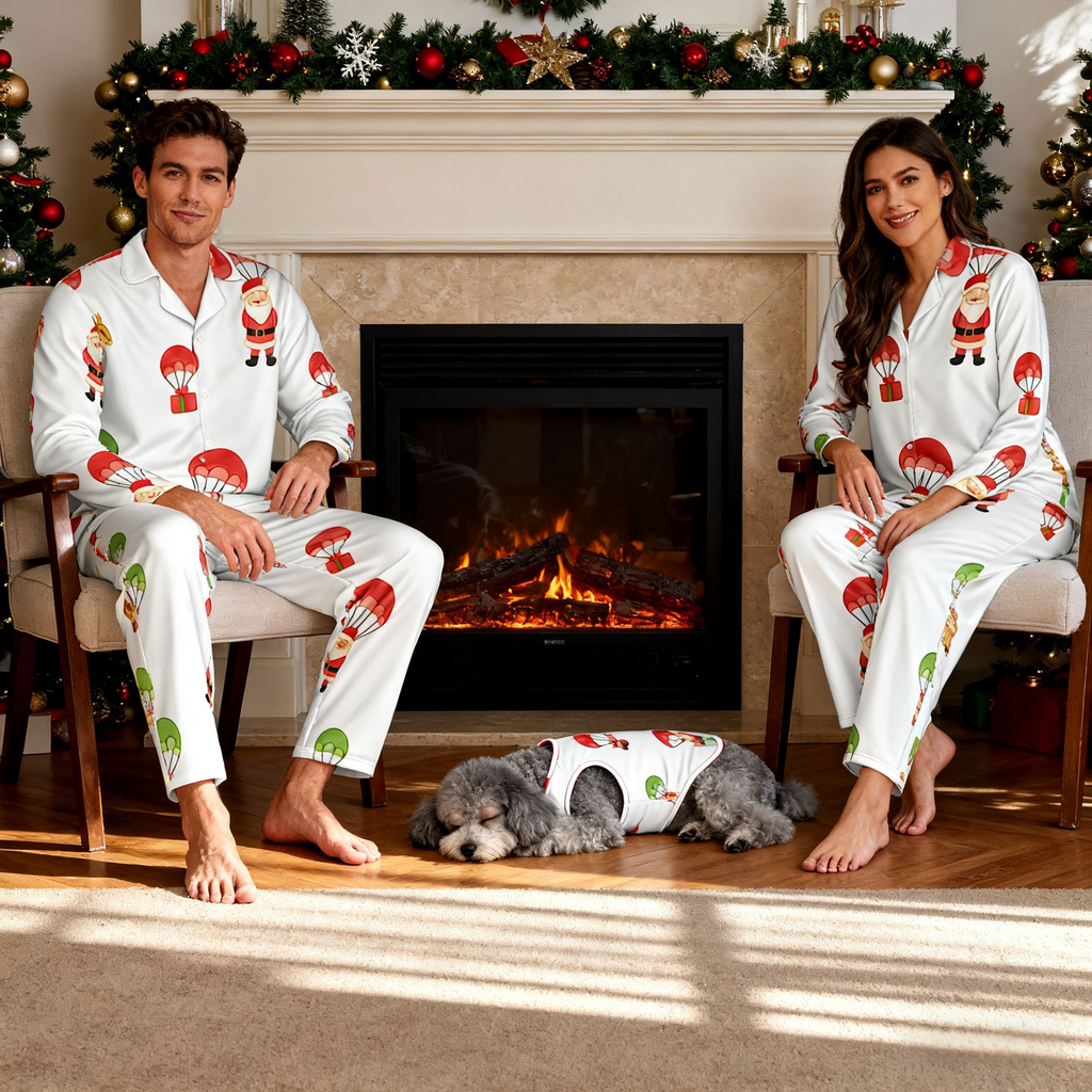 Holiday Parachute Santa Matching Pajamas