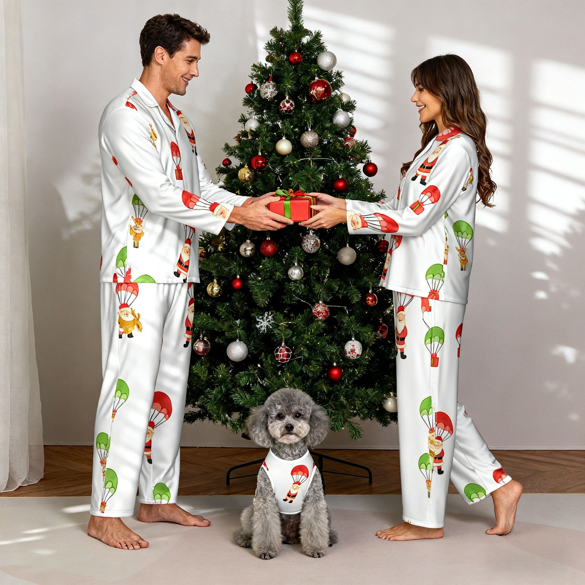 Holiday Parachute Santa Matching Pajamas