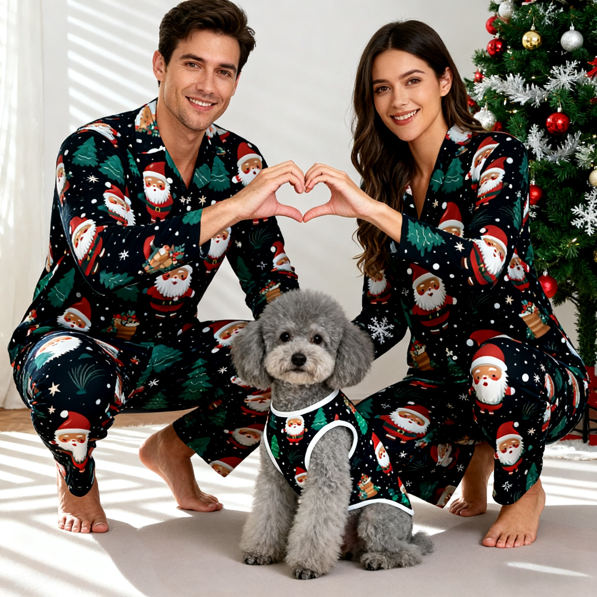 Holiday Santa Snowflake Matching Pajamas