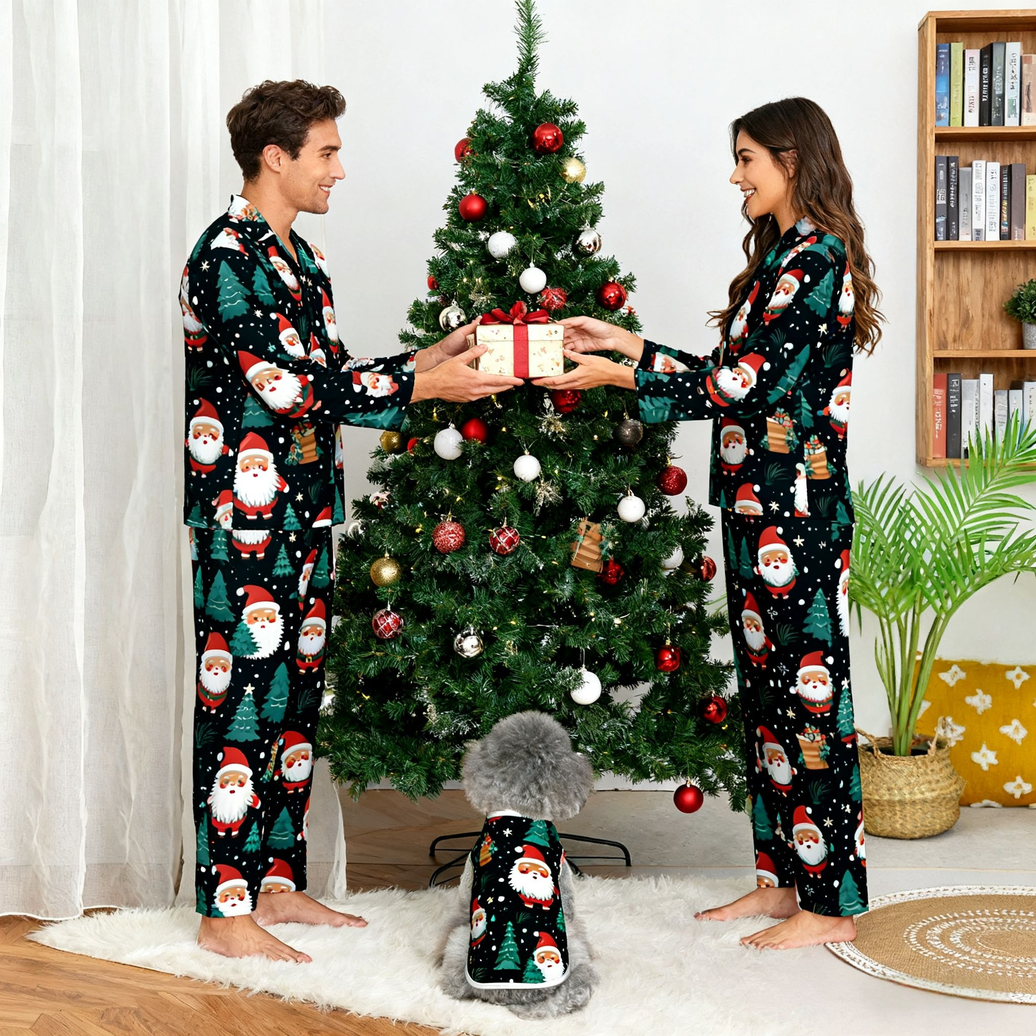Holiday Santa Snowflake Matching Pajamas