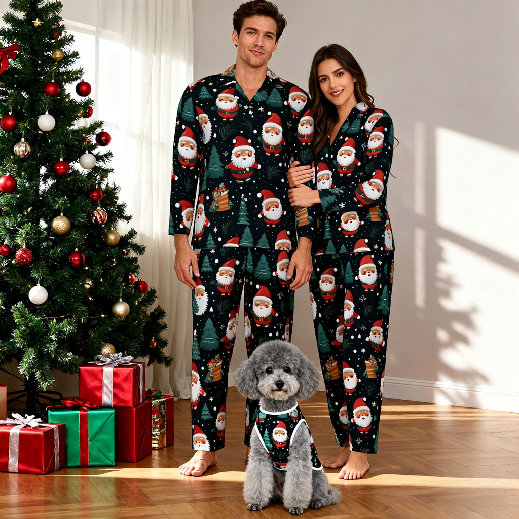 Holiday Santa Snowflake Matching Pajamas