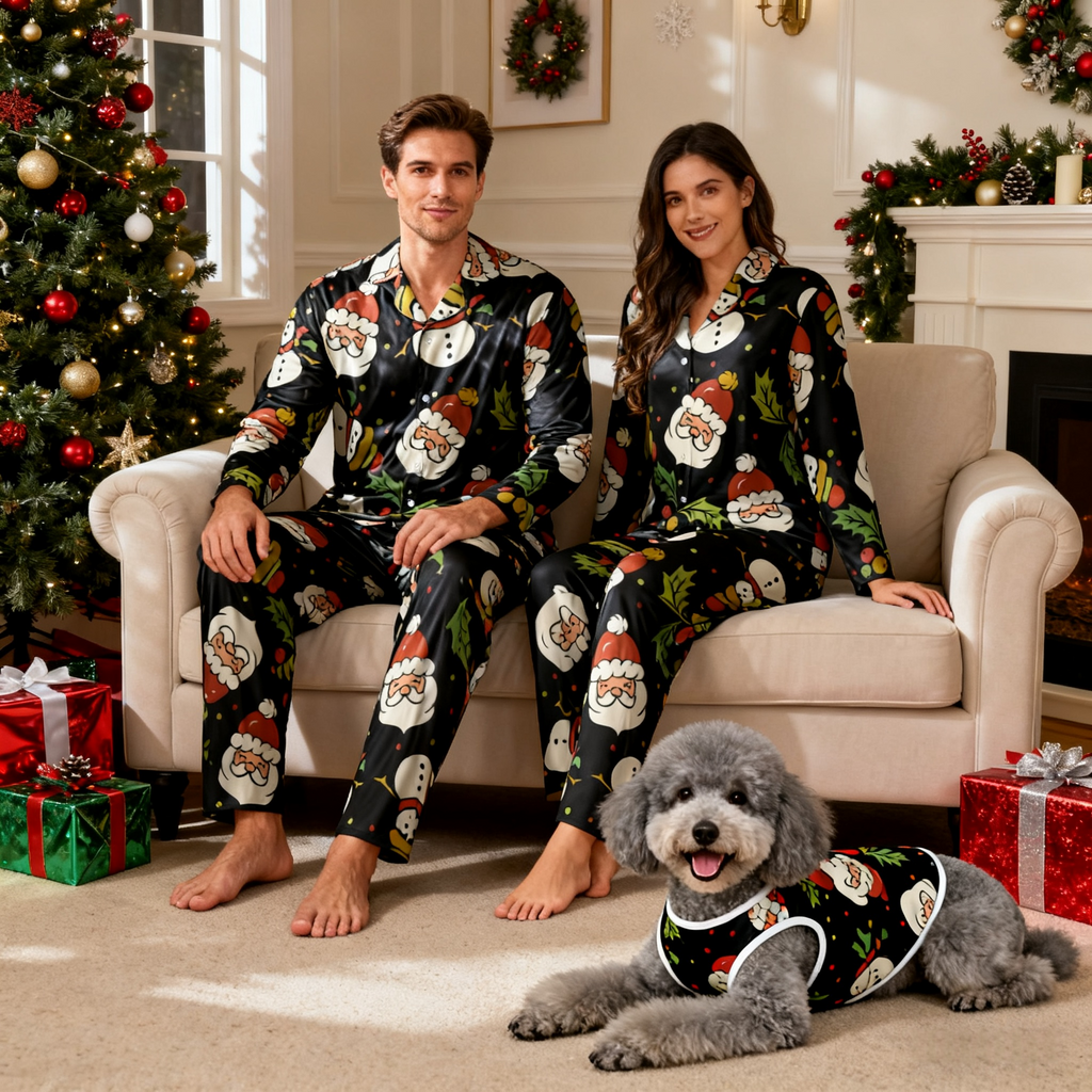 Holiday Santa & Snowman Pajamas